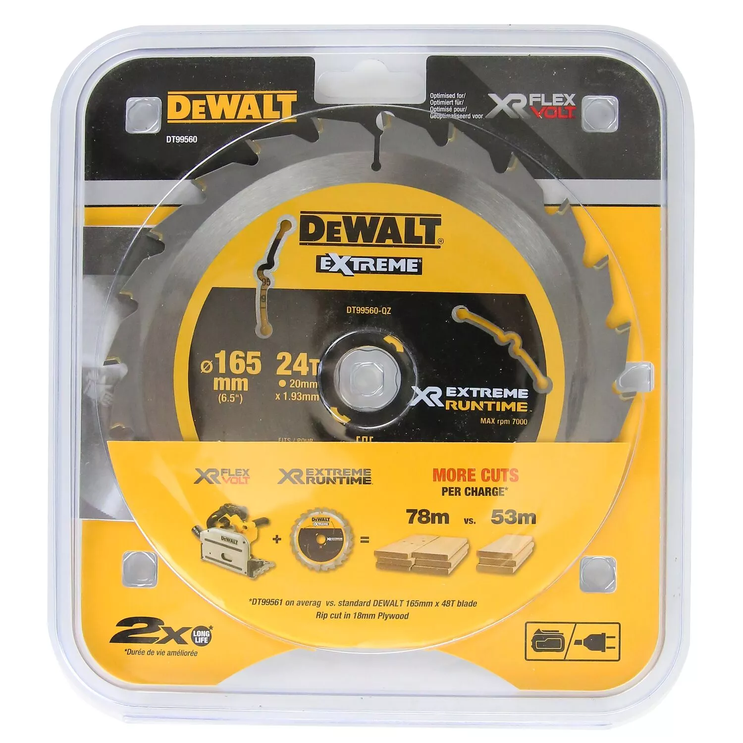 DeWALT DT99560 Cirkelzaagblad - 165 x 20 x 24T - Hout-image