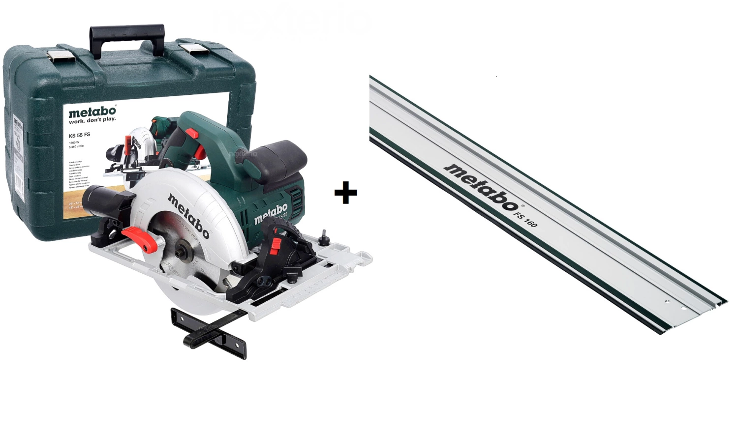 Metabo KS 55 FS scie circulaire – coffret – 1200 W – 160 mm avec rail de guidage-image