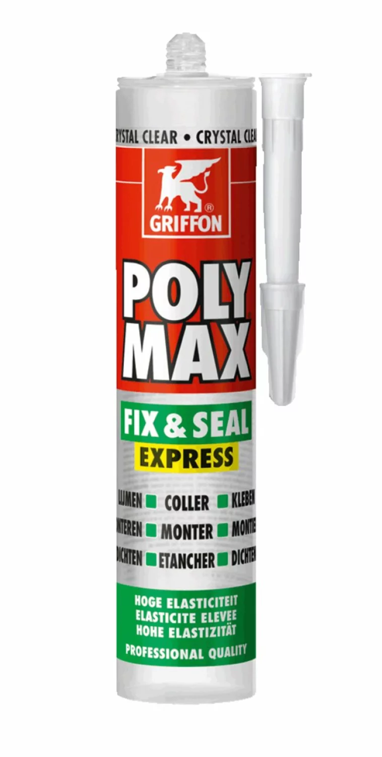 Griffon 6150452 - Colle de montage et mastic d'étanchéité Poly Max Fix & Seal Express - Transparent - Cartouche- 300g-image