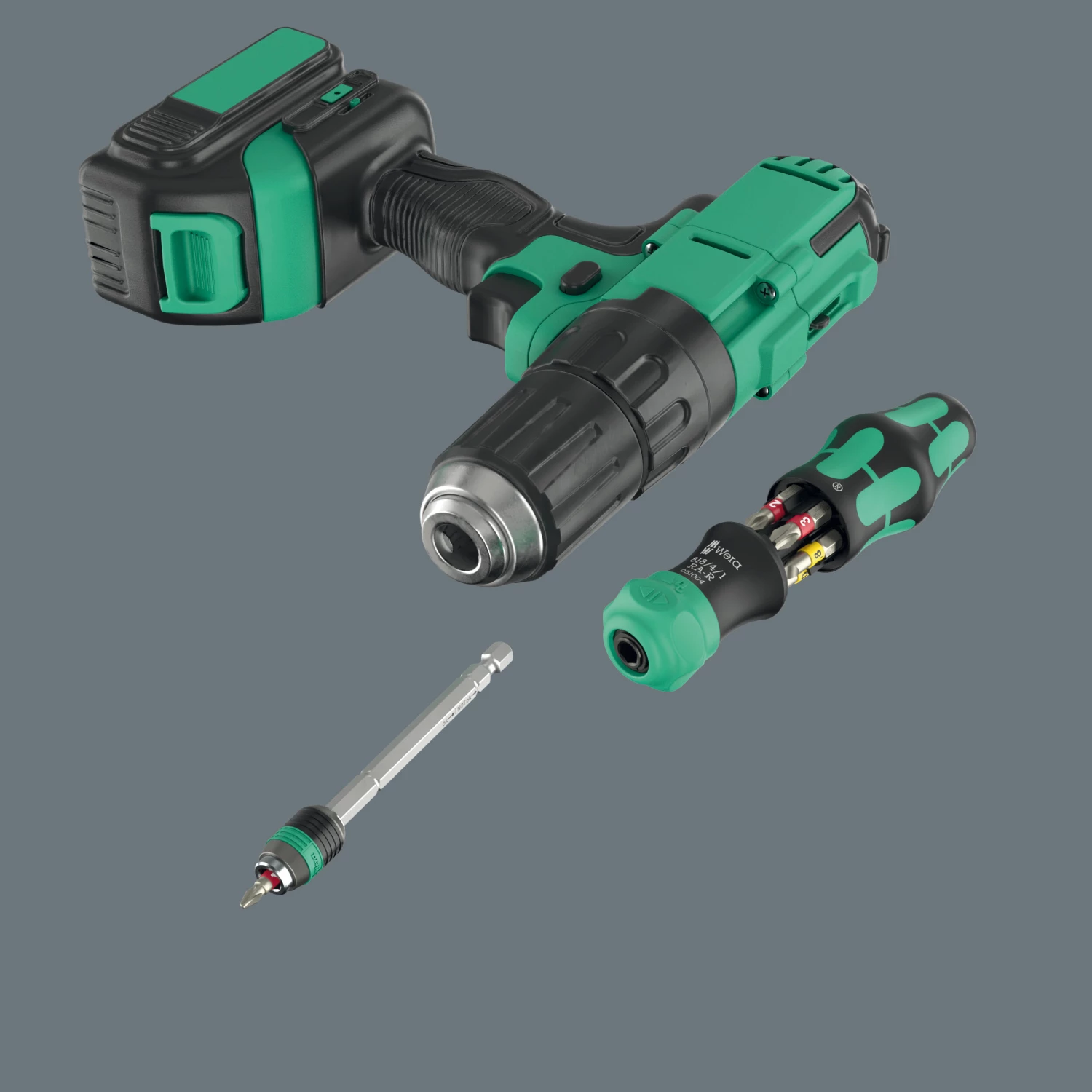 Wera 05051514001 Kraftform Kompakt 20 RA-R Bitschroevendraaier in etui - 6 in 1 multi-bit - met ratelfunctie-image
