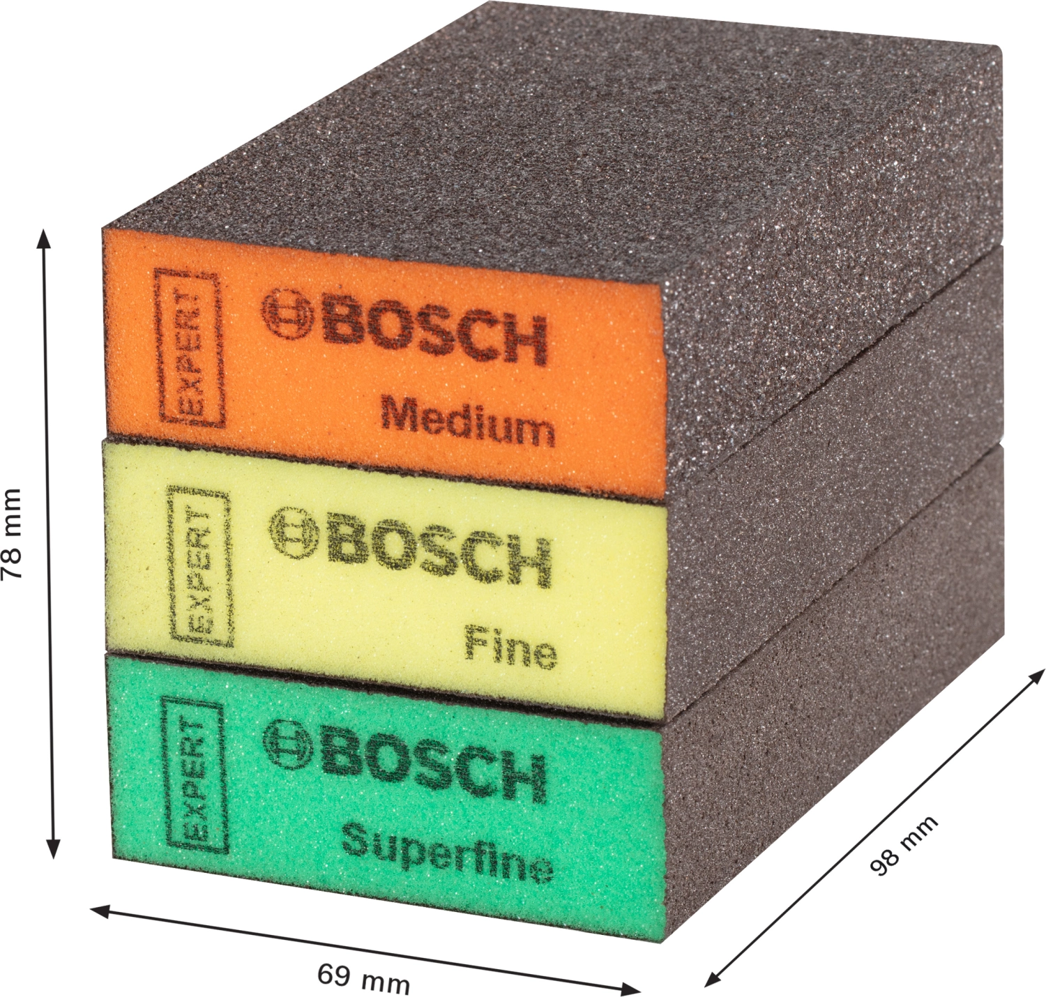 Bosch EXPERT 2608901175 - EXPERT Set 3 pièces éponge abrasive, 69 x 97 x 26 mm, M, F, SF-image