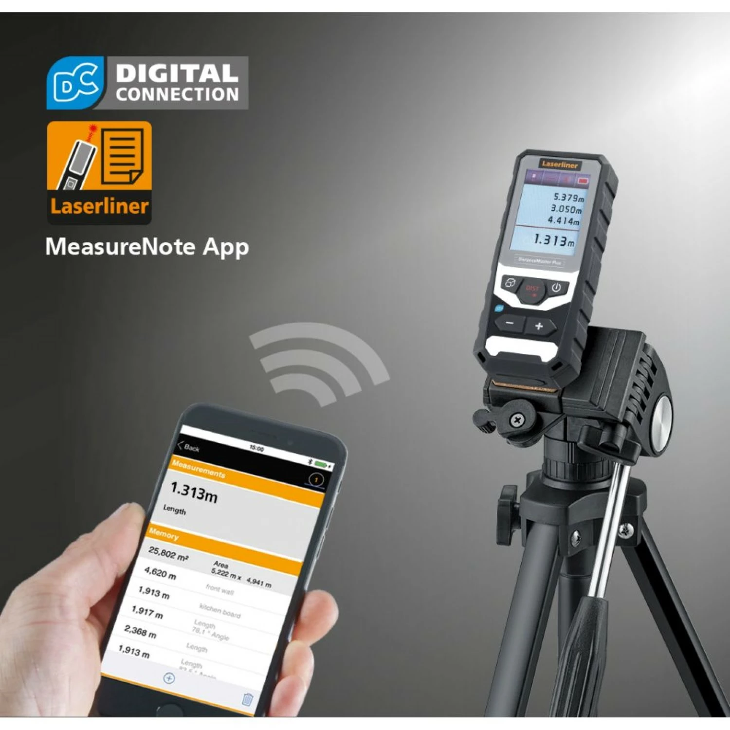 Laserliner DistanceMaster Plus 100 Distance Meter - 100m - Bluetooth - IP65-image