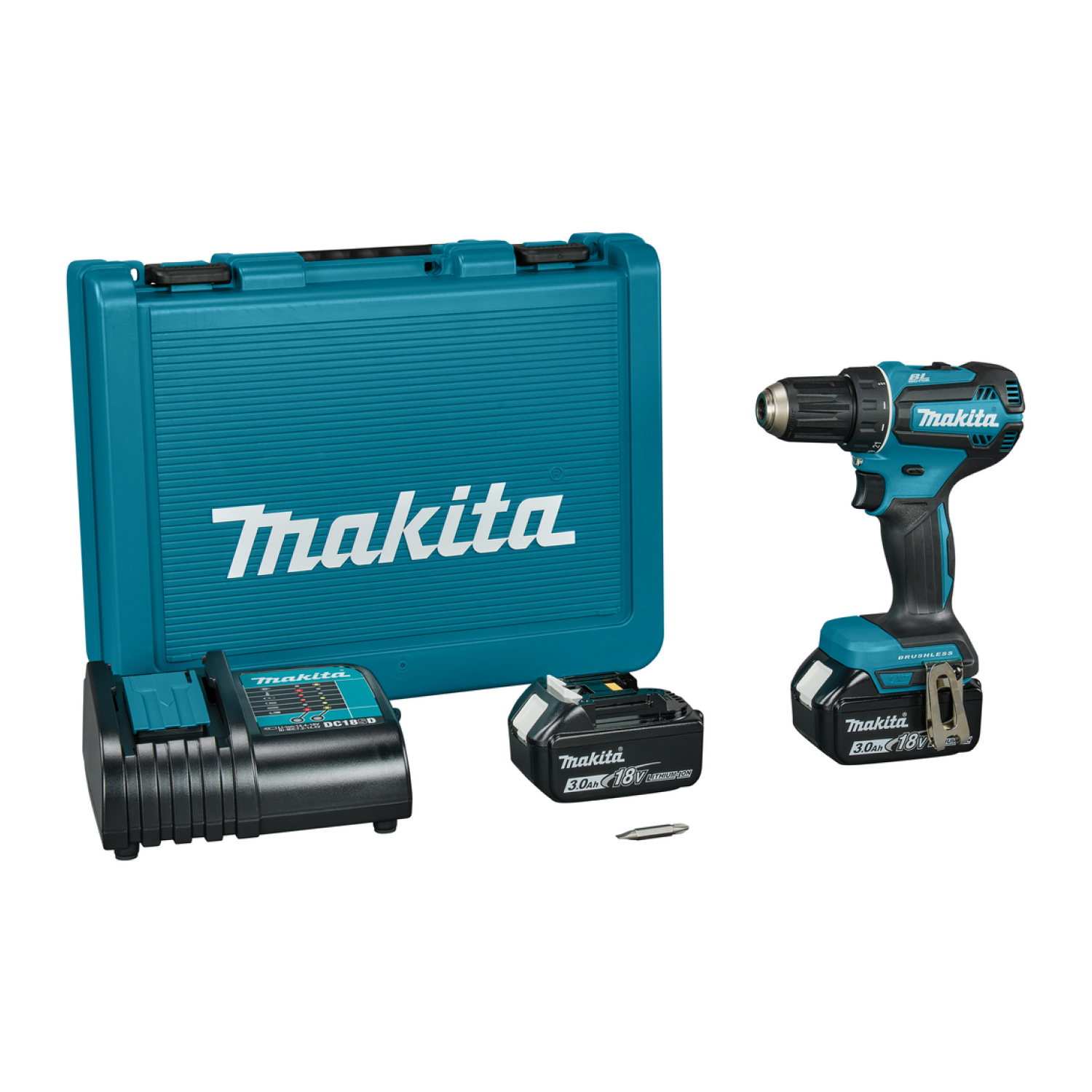 Makita DDF485SFE 18V Li-Ion accu boor-/schroefmachine set (2x 3.0Ah) in koffer - koolborstelloos-image