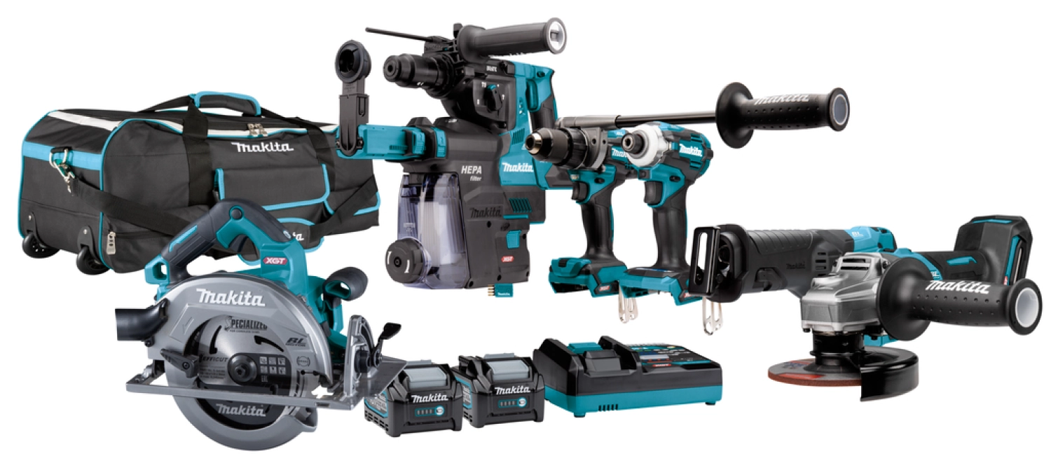 Makita DK0162G601 XGT 40V Max Li-Ion 4-delige accu combiset (2x 4,0Ah) in tas - koolborstelloos-image