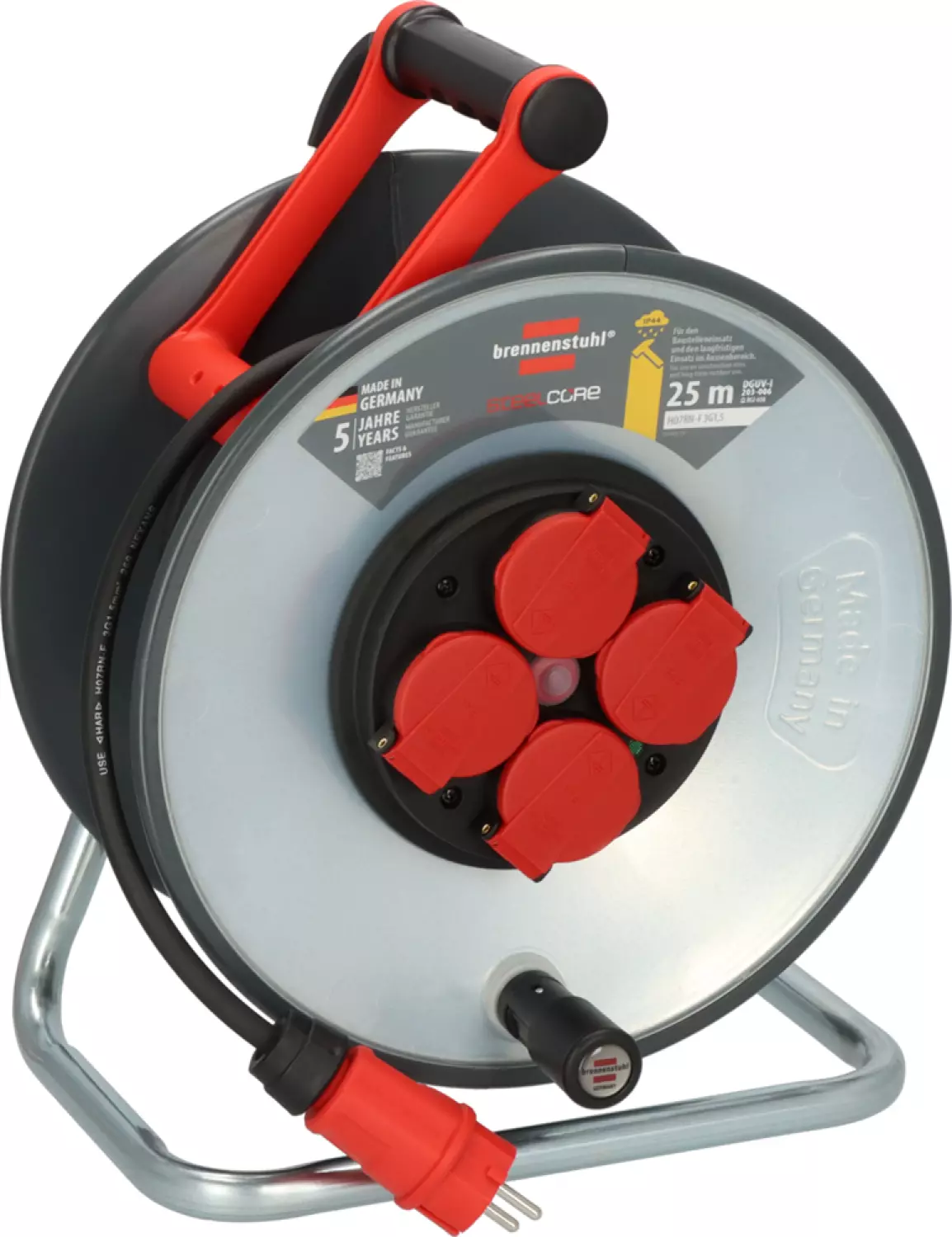 Brennenstuhl Professional SC 2100 SteelCore Enrouleur de câble H07RN-F 3G1,5 - IP44 - 25m - Noir-image