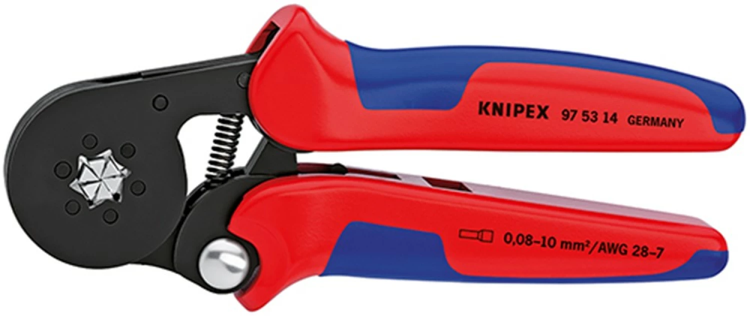 Knipex 975314 Zelfinstellende krimptang voor adereindhulzen met zij-invoering - 180mm-image