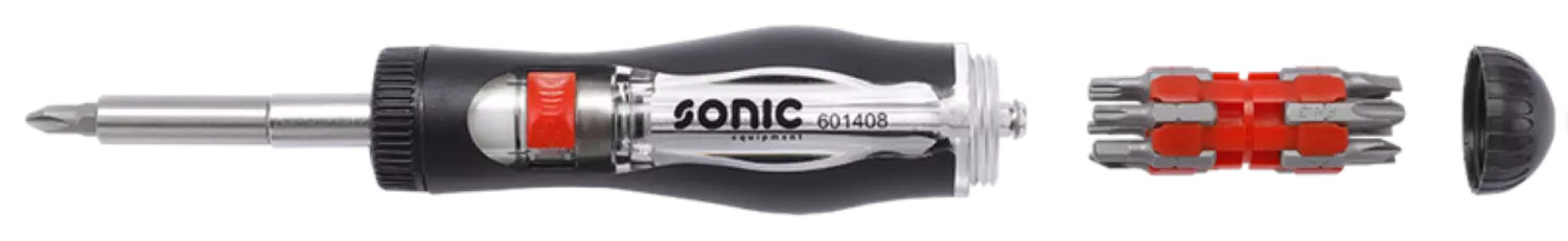 Sonic 601408 Tournevis à cliquet longueur réglable 14 en 1-image