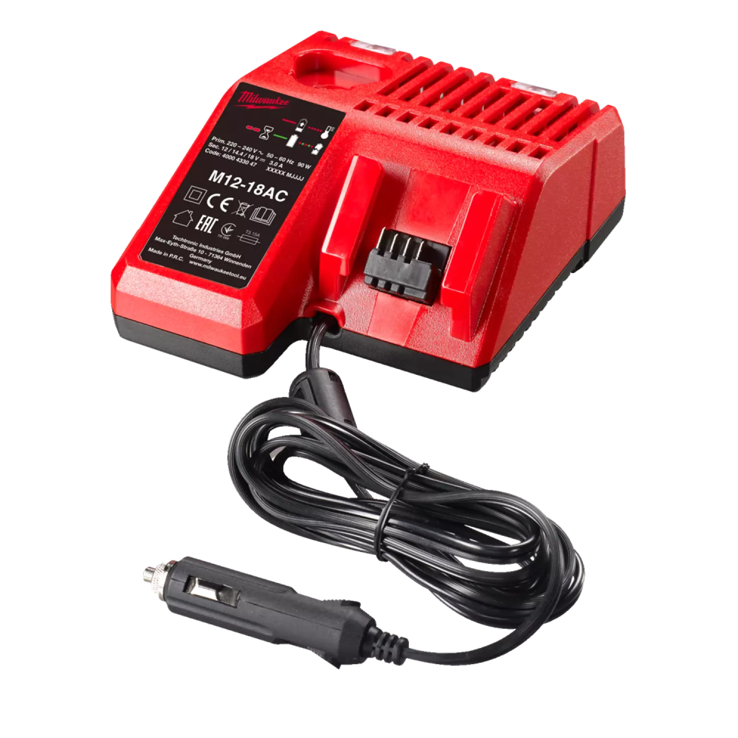 Milwaukee M12-18 AC Chargeur de voiture 12V-14,4V-18V Li-Ion-image