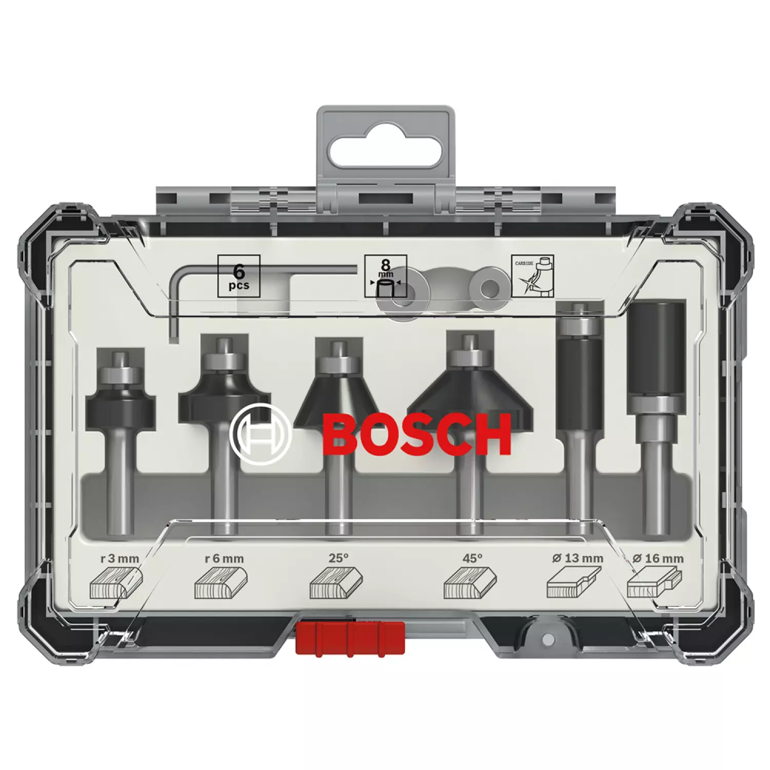 Bosch 2607017469 6-delige Frezenset in cassette - Afronden en profileren - 8mm-image