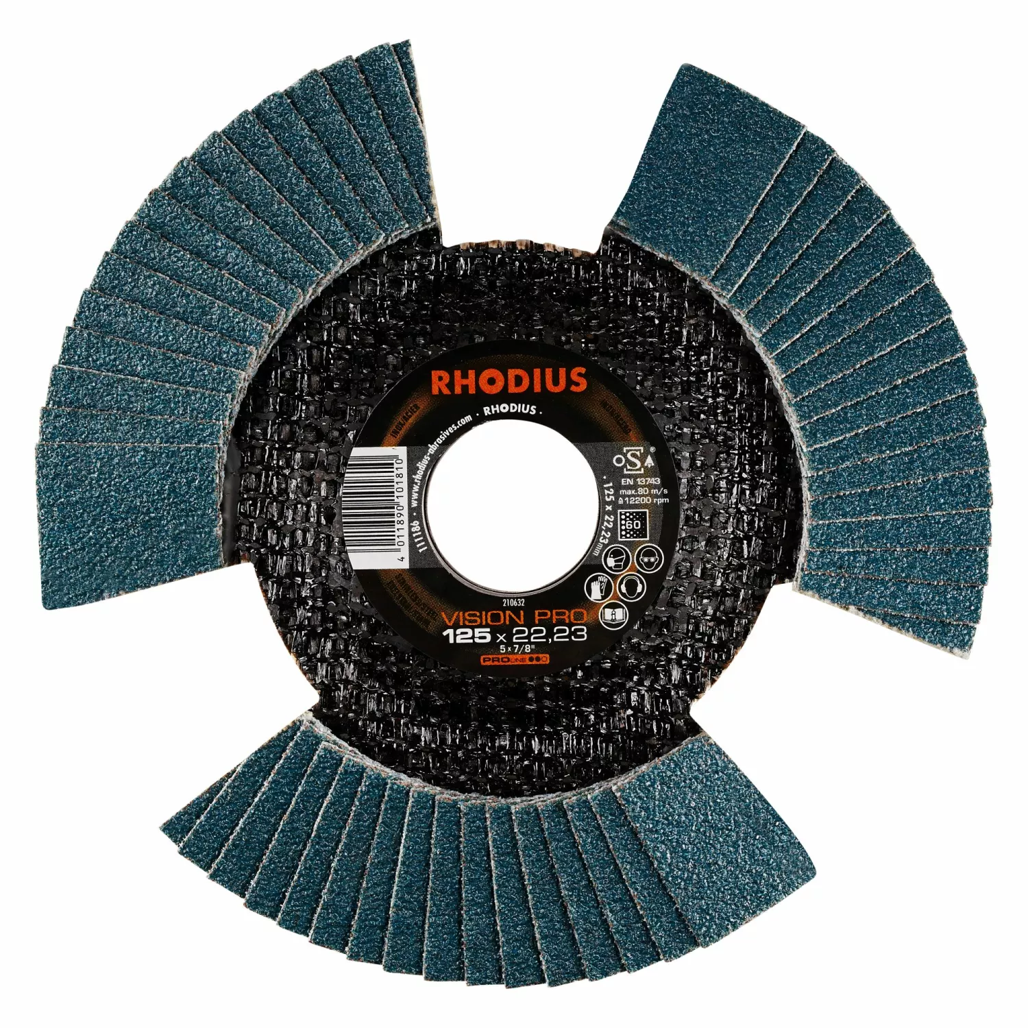 Rhodius 210632 Vision Pro PROline ll Disque à lamelles 125x22,23 (10 pcs) K60-image