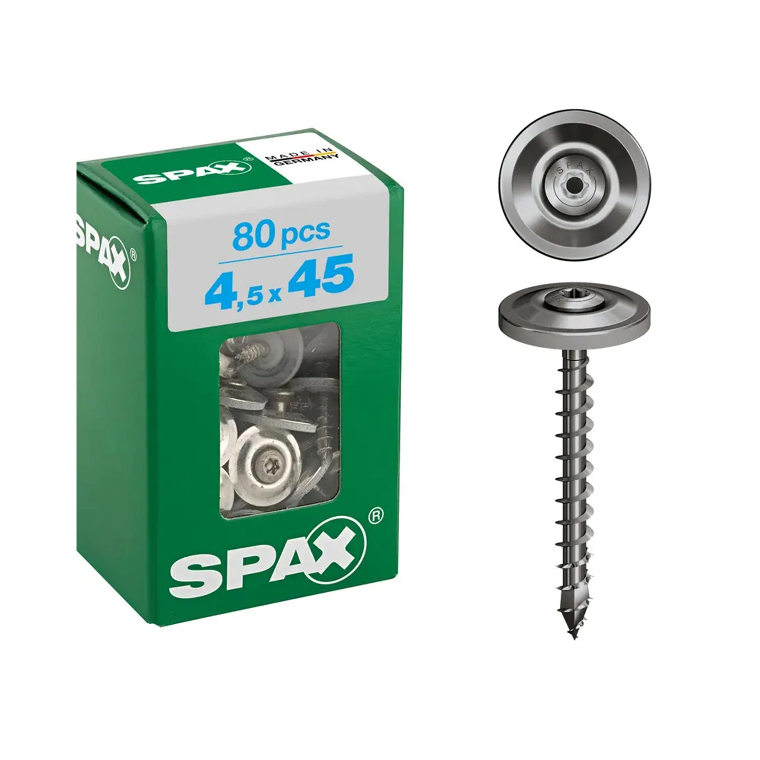 SPAX Spenglerschroef RVS-A2 met EPDM ring - 15mm - T20 - 4,5x45mm (80st)