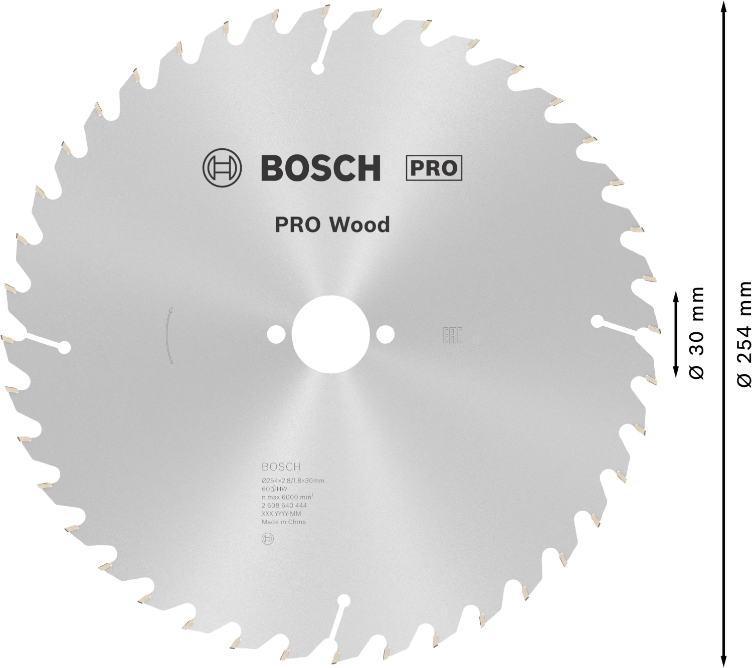 Bosch 2608640444 - Lame de Scie Circulaire Optiline Wood, 254 x 30 x 2,8 mm, 60D-image