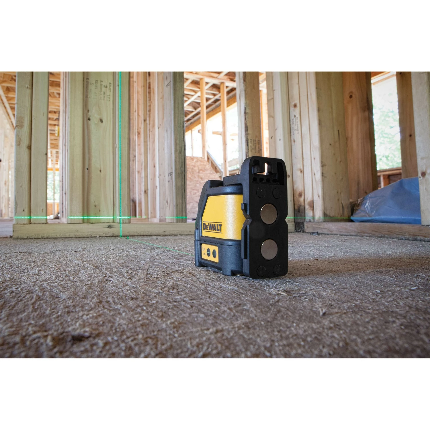 DeWALT DW088CG Laser à croix à nivellement automatique dans un coffret - 2 lignes - 15 m - Vert-image