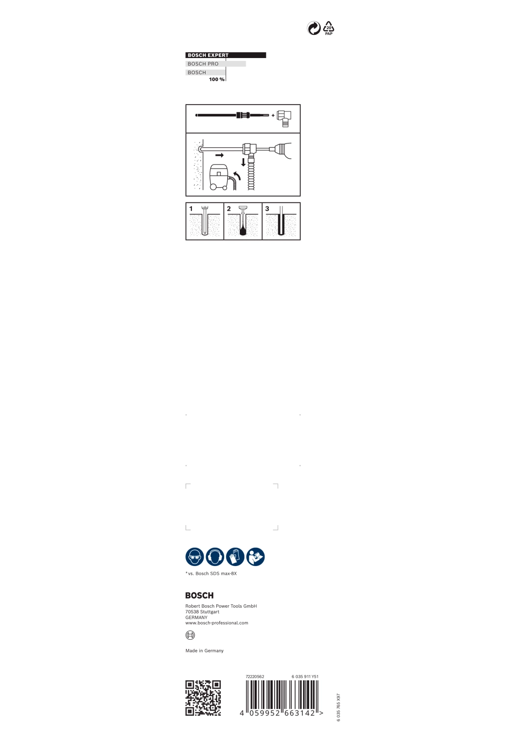 Bosch 2608901782 EXPERT Hamerboor SDS Clean SDS Max-8X - 20x400x650mm-image