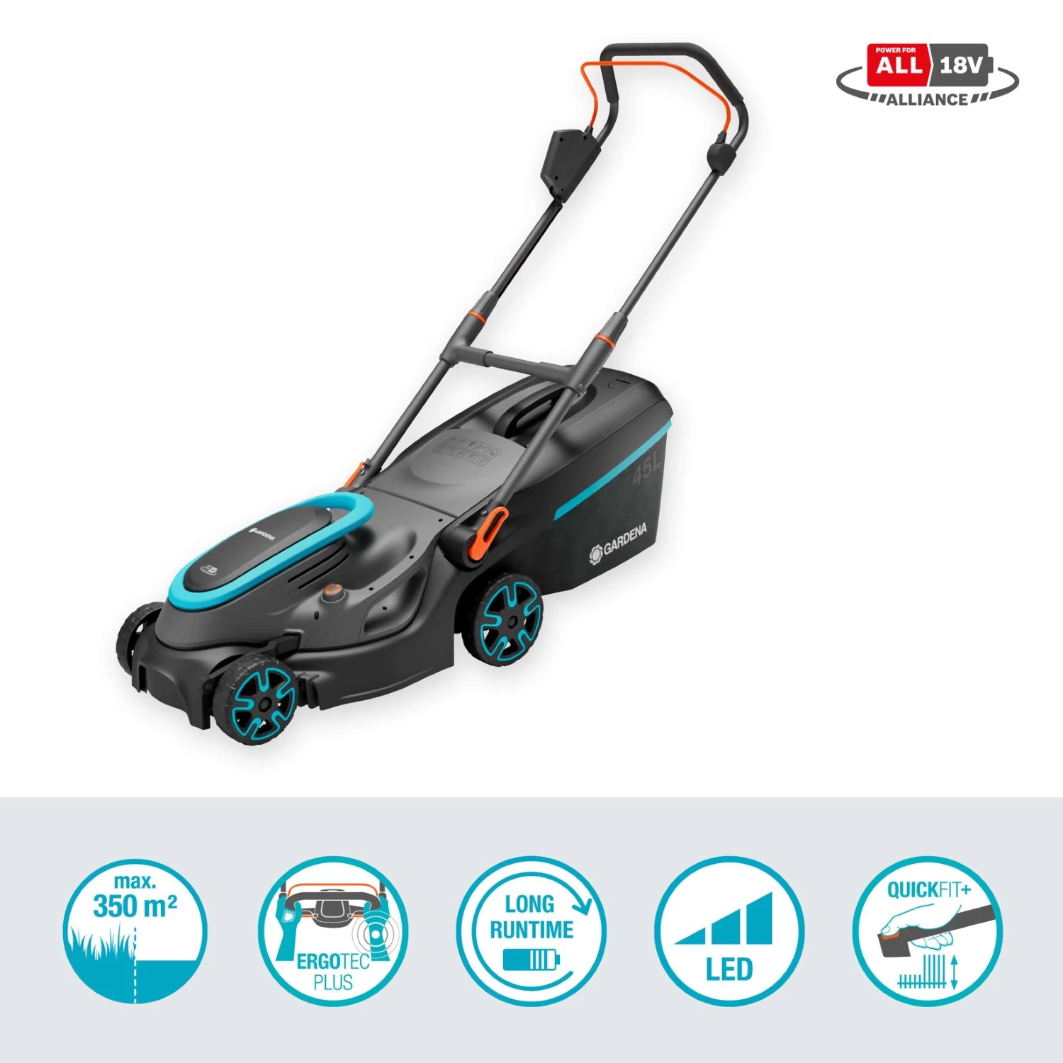 Gardena PowerMax 37/36V P4A kit tondeuse à gazon sans fil (1x 4,0Ah) - 37cm-image
