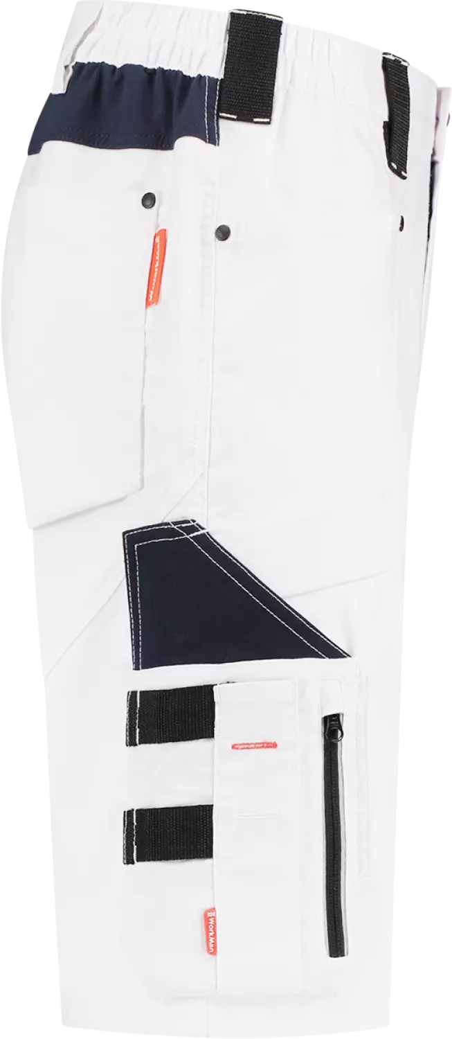 Workman 9003 STRETCH Bermuda Pantalon de travail - Blanc / Bleu marine - Taille 50 (34/34)-image