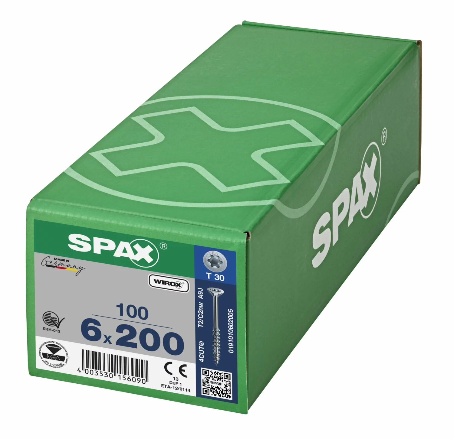 SPAX 191010602005 Universele schroef, Verzonken kop, 6 x 200, Deeldraad, T-STAR plus T30 - WIROX - 100 stuks-image