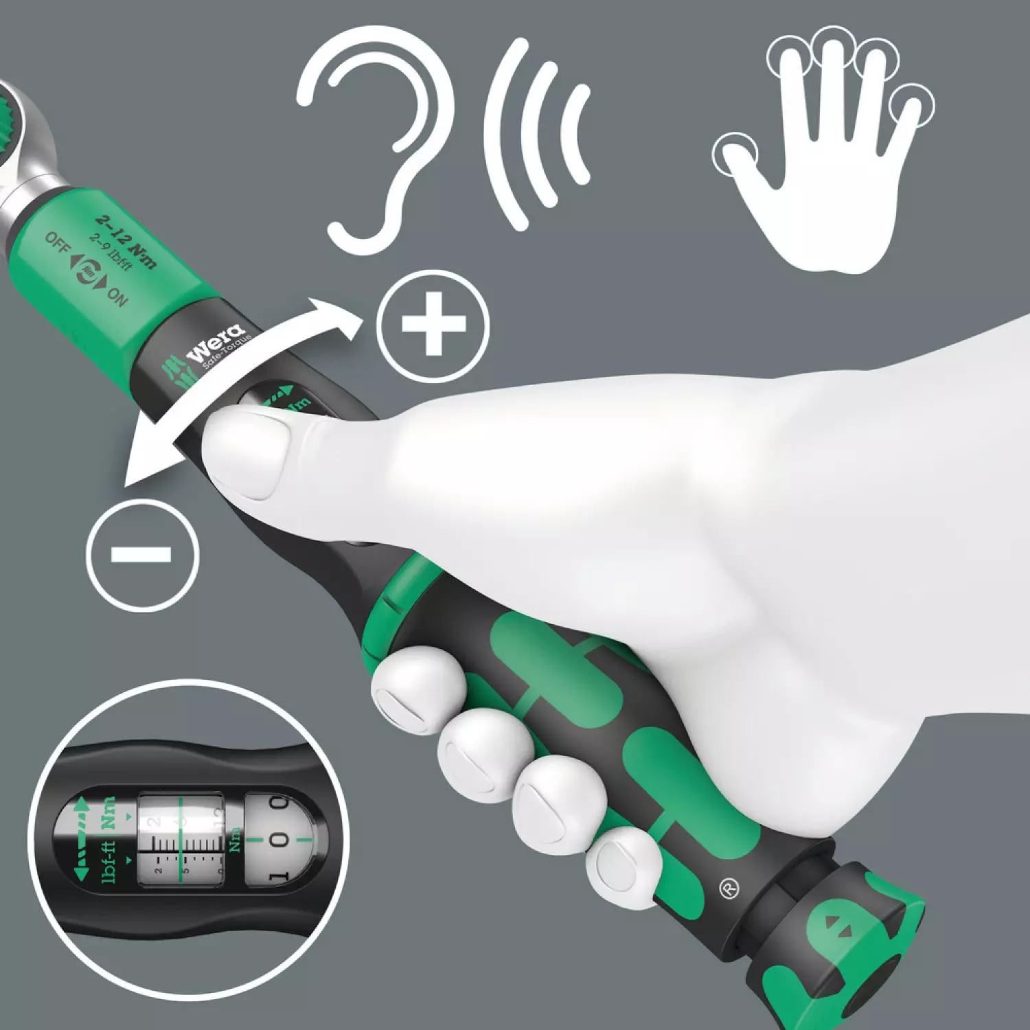 Wera 05075830001 Safe-Torque A 1 Jeu de clés dynamométriques avec cliquet commutable - 2-12 Nm - 1/4"-image
