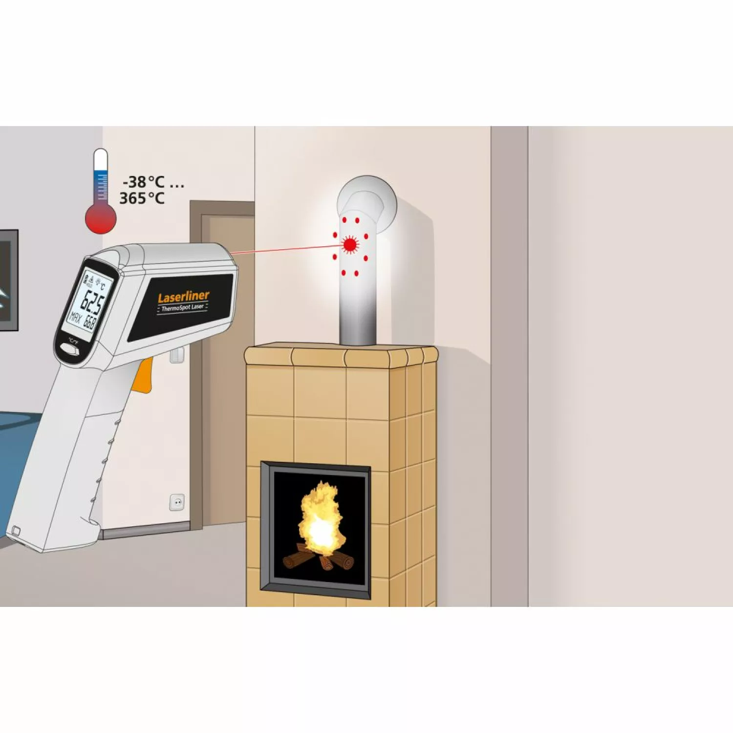 Laserliner ThermoSpot Laser Thermometer - -38°C t/m 365°C-image