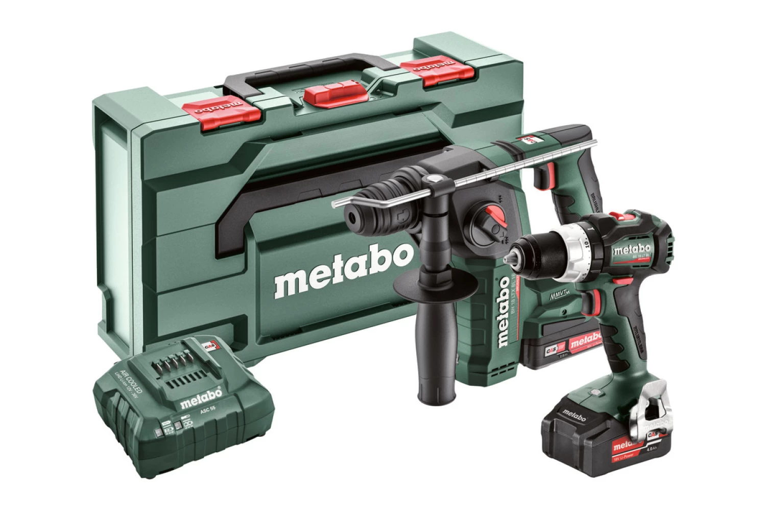 Metabo Comboset 2.5.2 18V Li-Ion accu accuboor (BS18LT BL) & boorhamer (BH18LTX BL) combiset (1x 2,0Ah + 1x 4,0Ah) in metaBOX - koolborstelloos-image