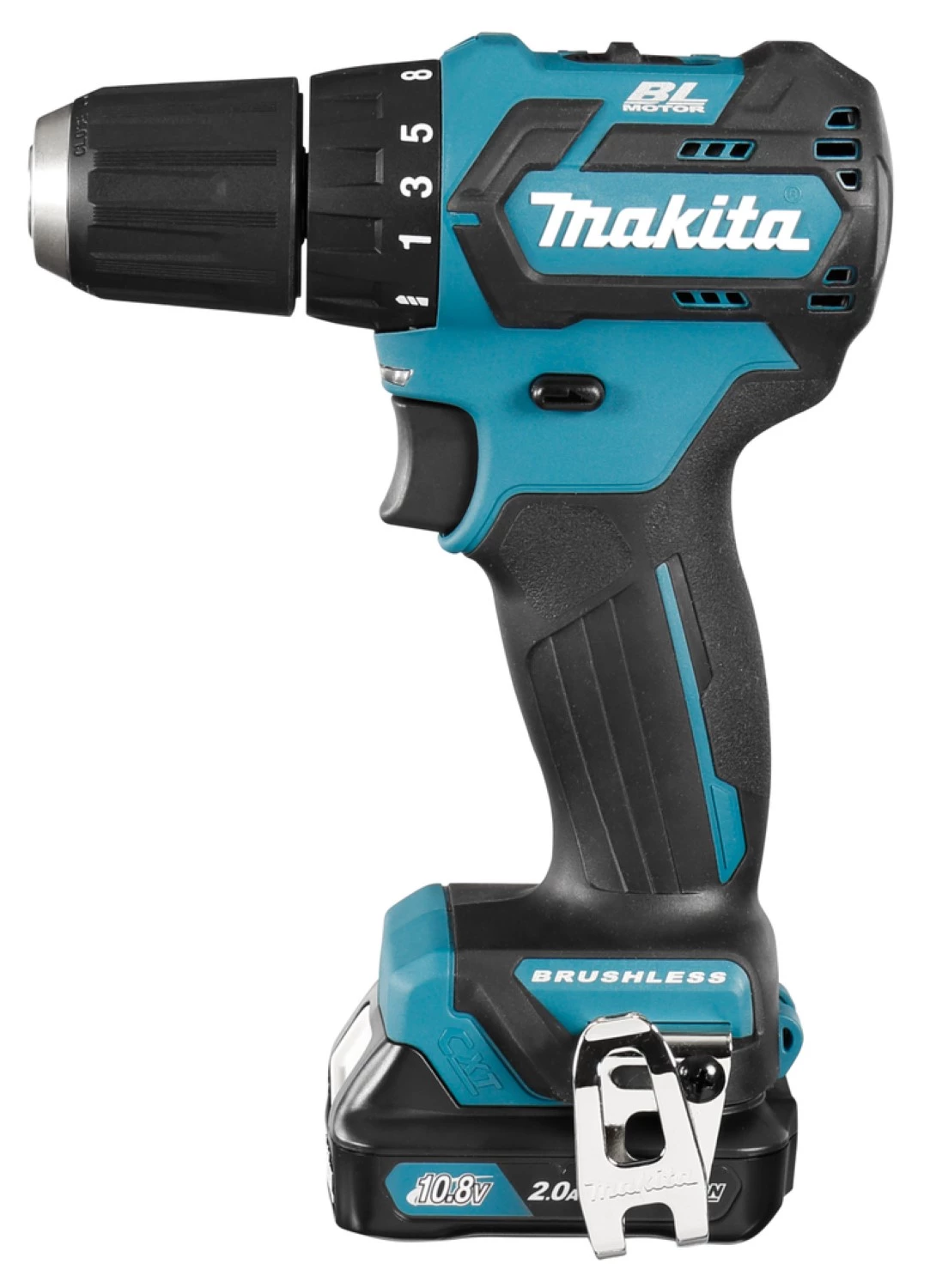 Perceuse visseuse sans-fil Makita DF332DSAE - 10,8V Li-ion coulissante - 2 batteries 2,0 ah - Coffret - Brushless - 35 Nm-image