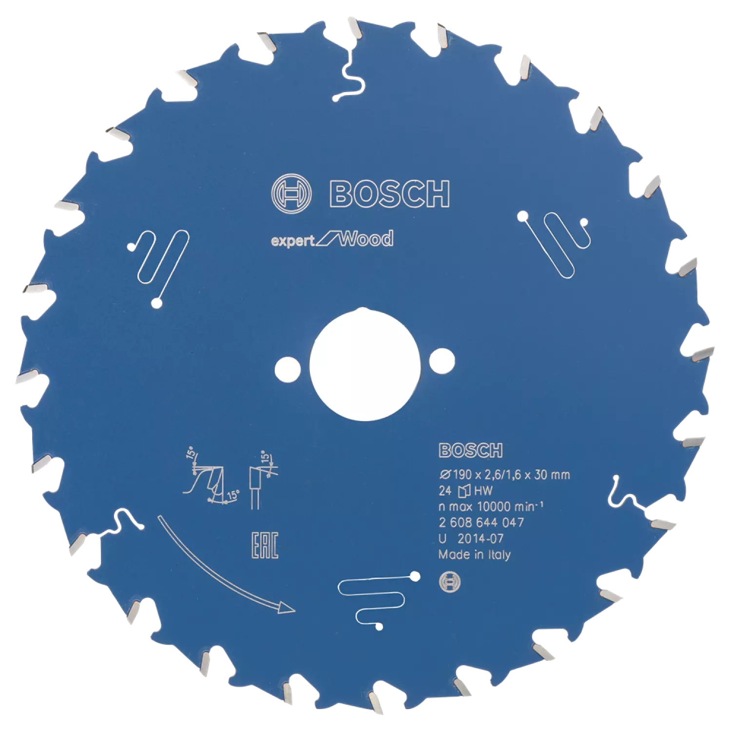 Bosch 2608644047 Expert Cirkelzaagblad - 190 x 30 x 24T - Hout - Carbide-image