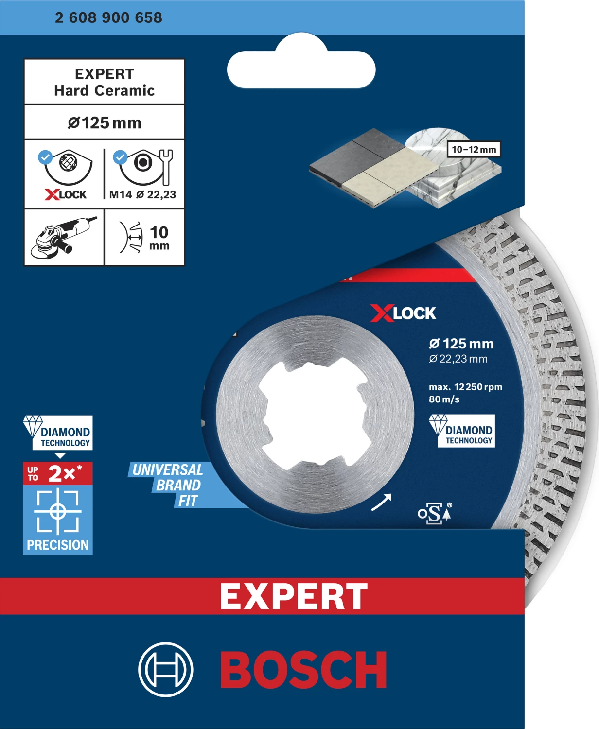 Bosch EXPERT 2608900658 - EXPERT Disque diamanté X-LOCK Hard Ceramic 125 x 22,23 x 1,4 x 10 mm-image