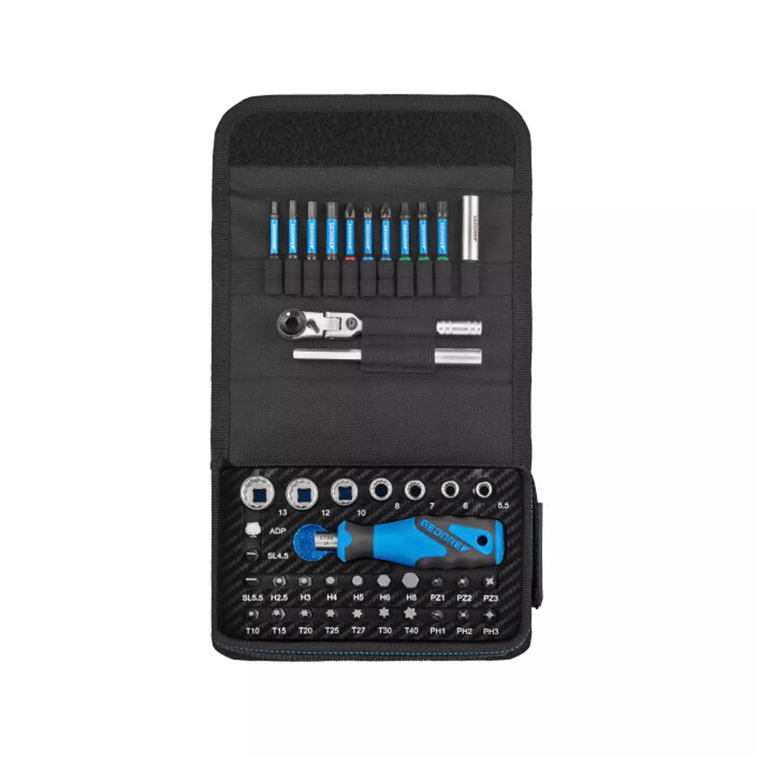 Gedore 3543889 Jeu de 43 pièces comprenant clés à cliquet et douilles Ready to Fix dans un étui - 1/4"-image