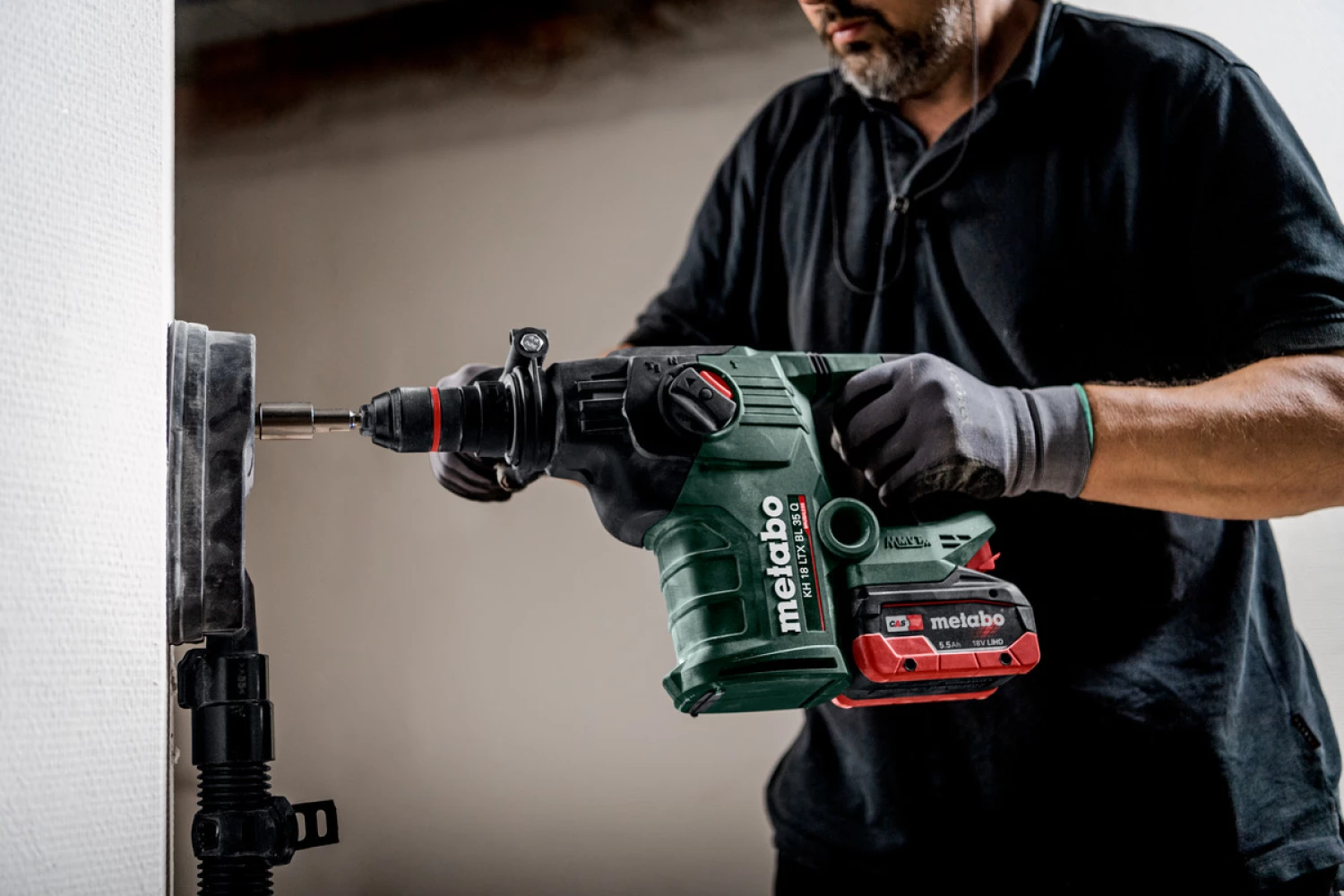 Metabo KH 18 LTX BL 35 Q 18V Li-ion accu combihamer set (2x 5.5Ah accu) in MetaBox - 4.2J-image