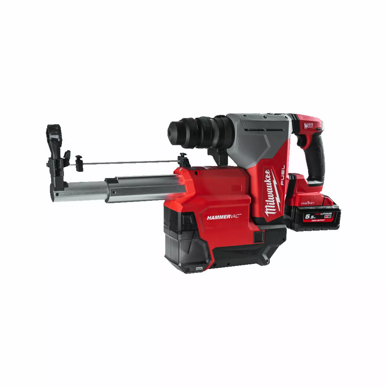 Milwaukee M18 ONEFHPXDEL-552C 18V Li-Ion Accu SDS-plus combihamer incl. stofafzuiging set (2x 5.5Ah accu) in HD box - 5J - koolborstelloos-image