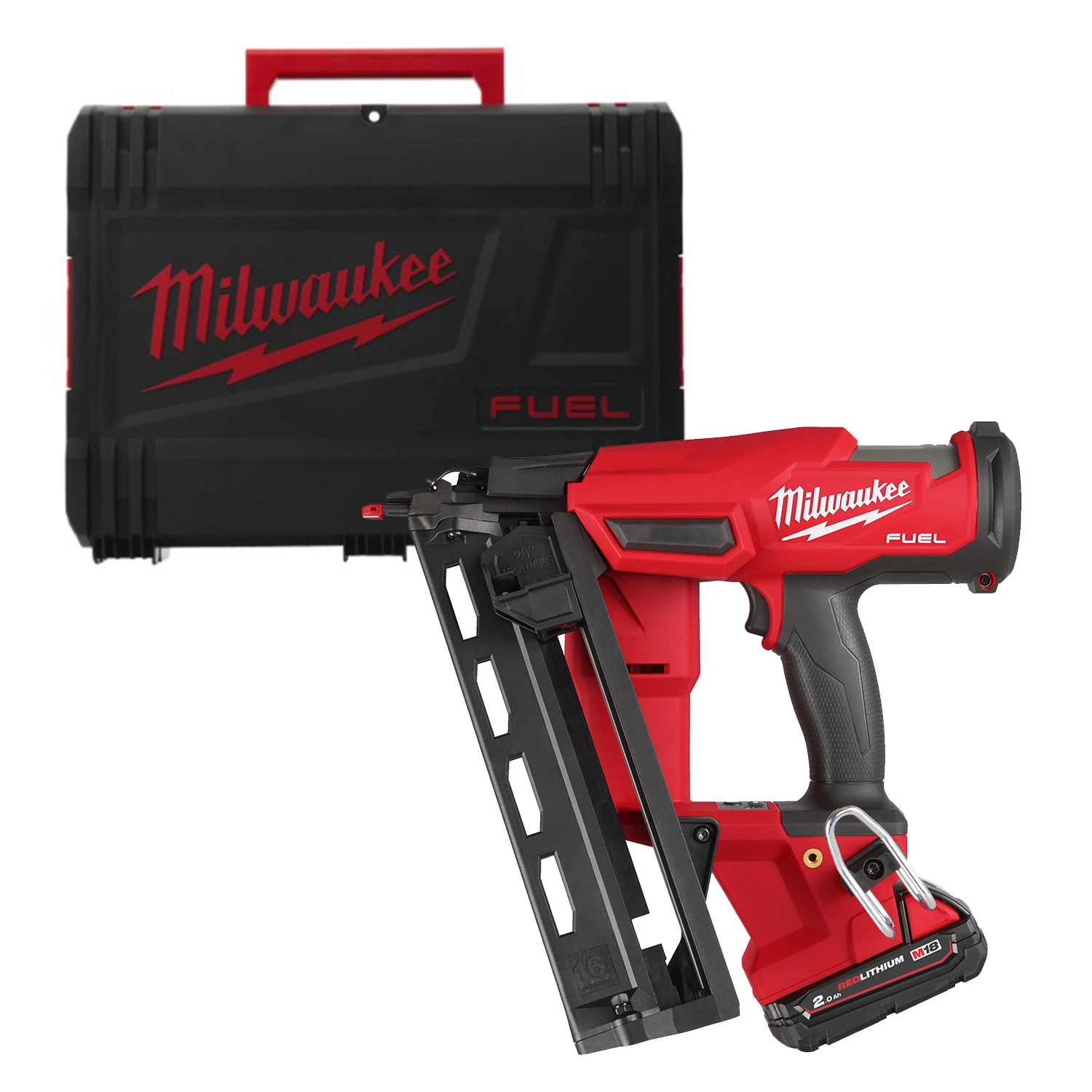 Milwaukee M18 FN16GA-202X Cloueuse sans-fil - 18V Li-ion - 2 batteries 2,0 Ah - HD Box-image