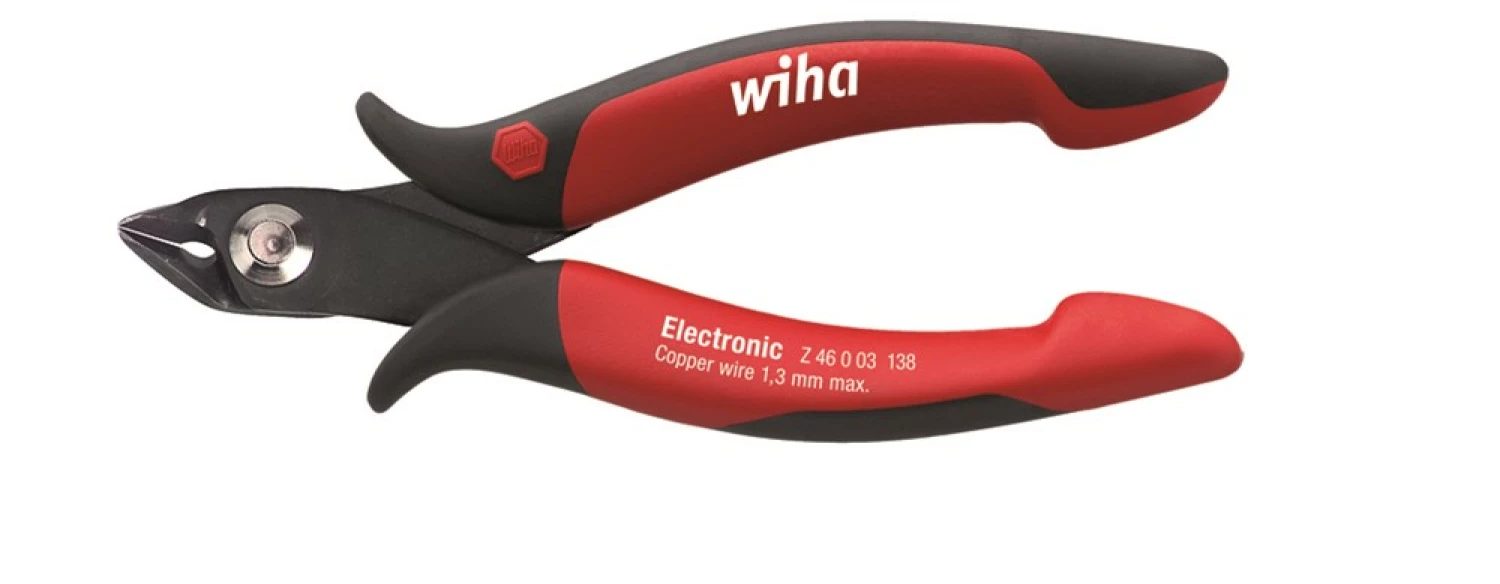 Wiha 26833 Pince coupante oblique Electronic - Tête large - pointue coupe rase - 130 mm-image