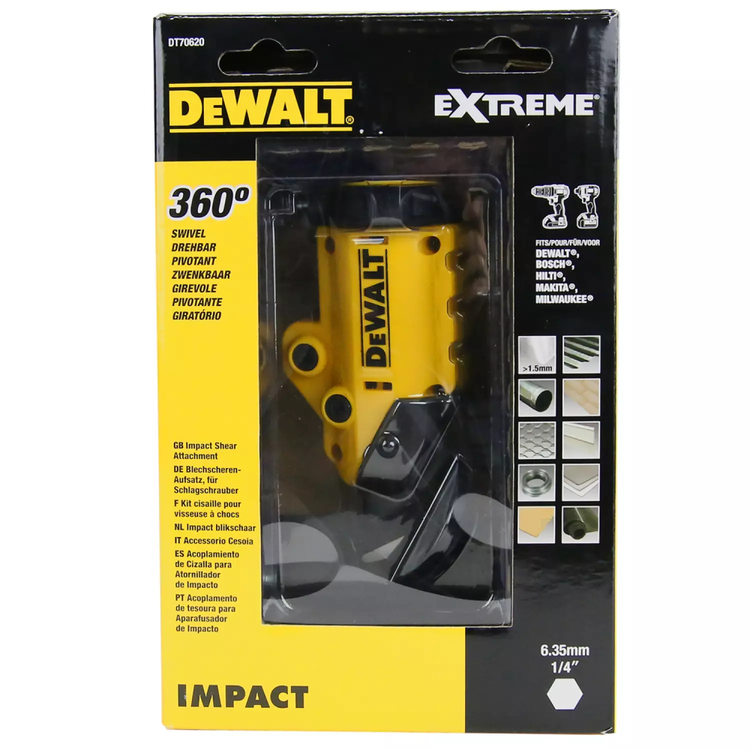 DeWALT DT70620-QZ Adaptateur pour cisailles à tôle pour visseuse à chocs-image