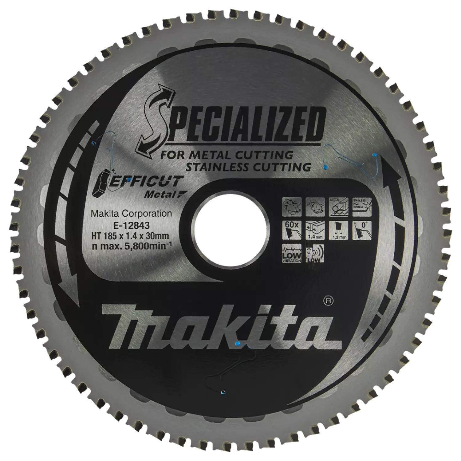 Makita E-12843 Efficut Lame de scie circulaire RVS/Acier - 185x30x1,4mm 60T-image