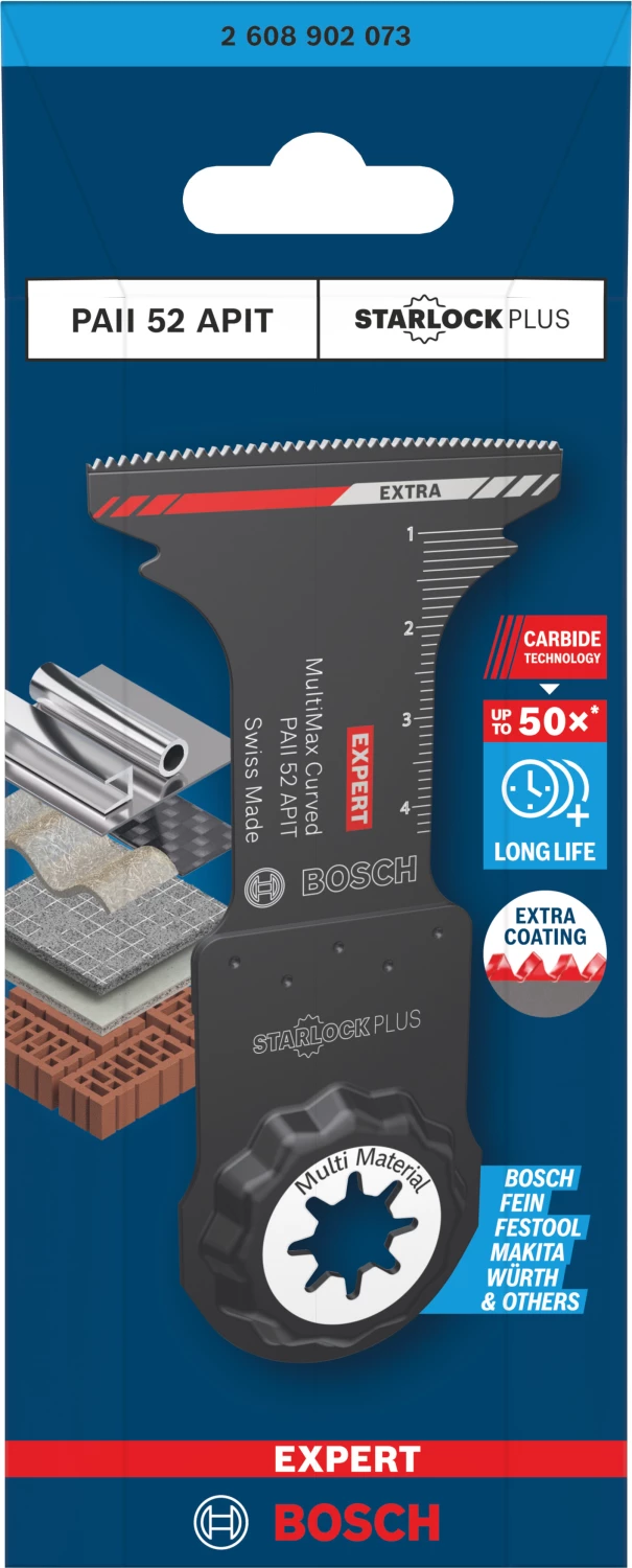 Bosch PAII 52 APIT EXPERT lame de scie plongeante pour outils multifonctions, pour carbure et matériaux abrasifs (1 pièce)-image