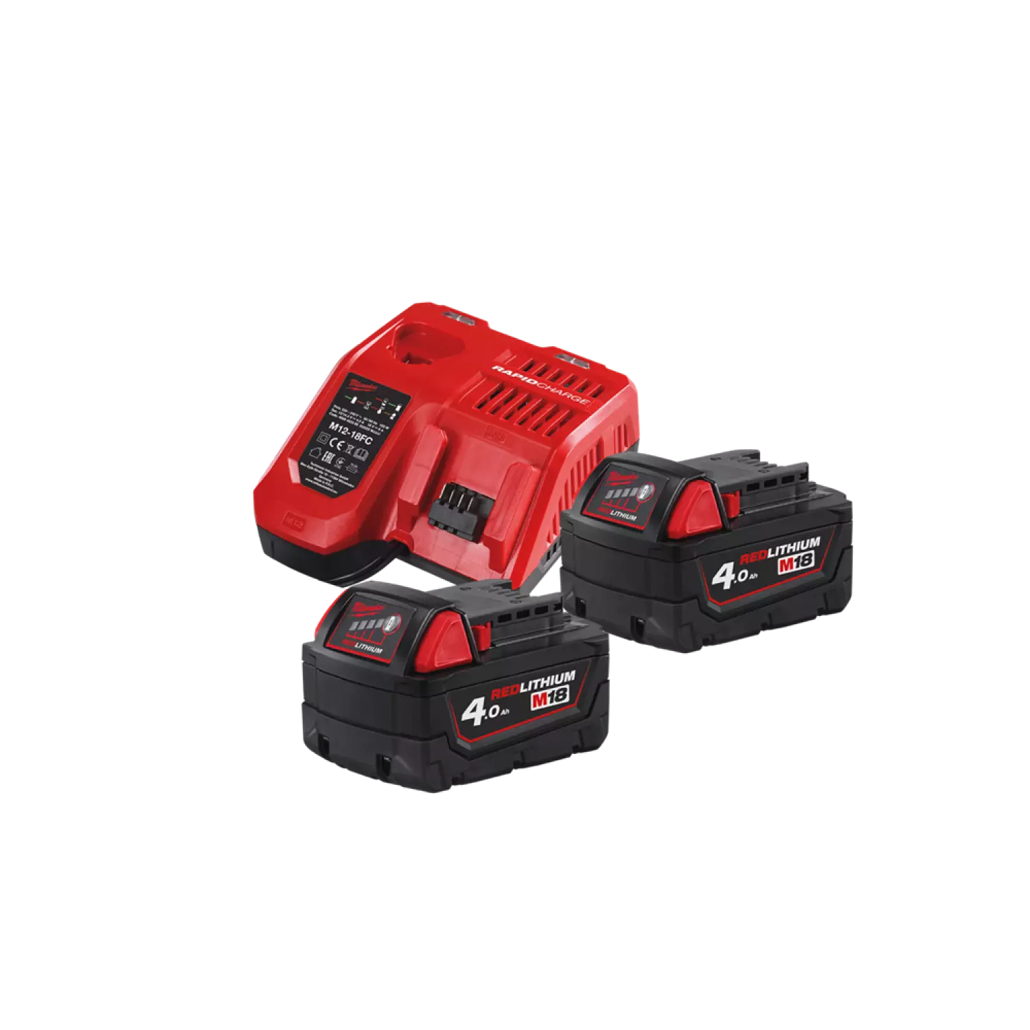 Milwaukee M18 NRG-402 18V Li-Ion accu starterset (2x 4.0Ah) + lader-image