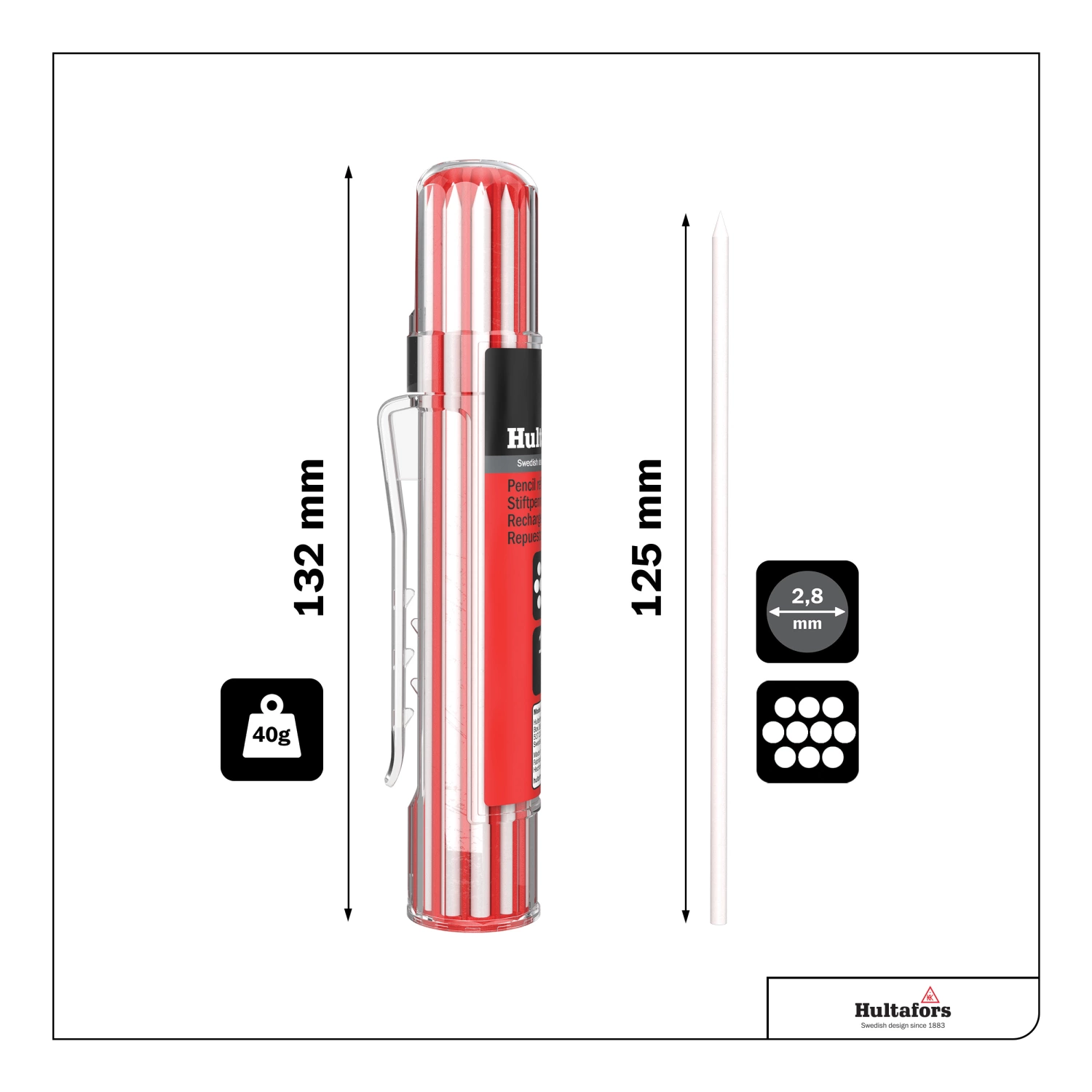 Hultafors HRD-W Recharge crayon (10 pcs) - Blanc-image