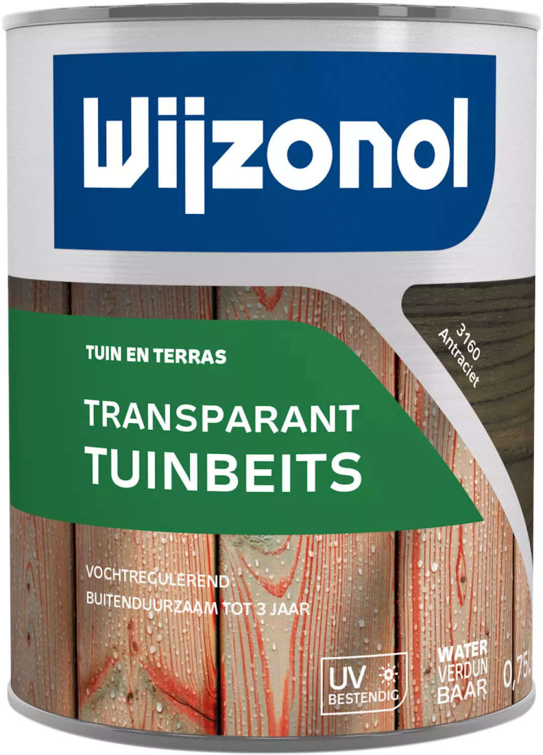 Wijzonol Transparant Tuinbeits - 3160 Antraciet - 0,75L