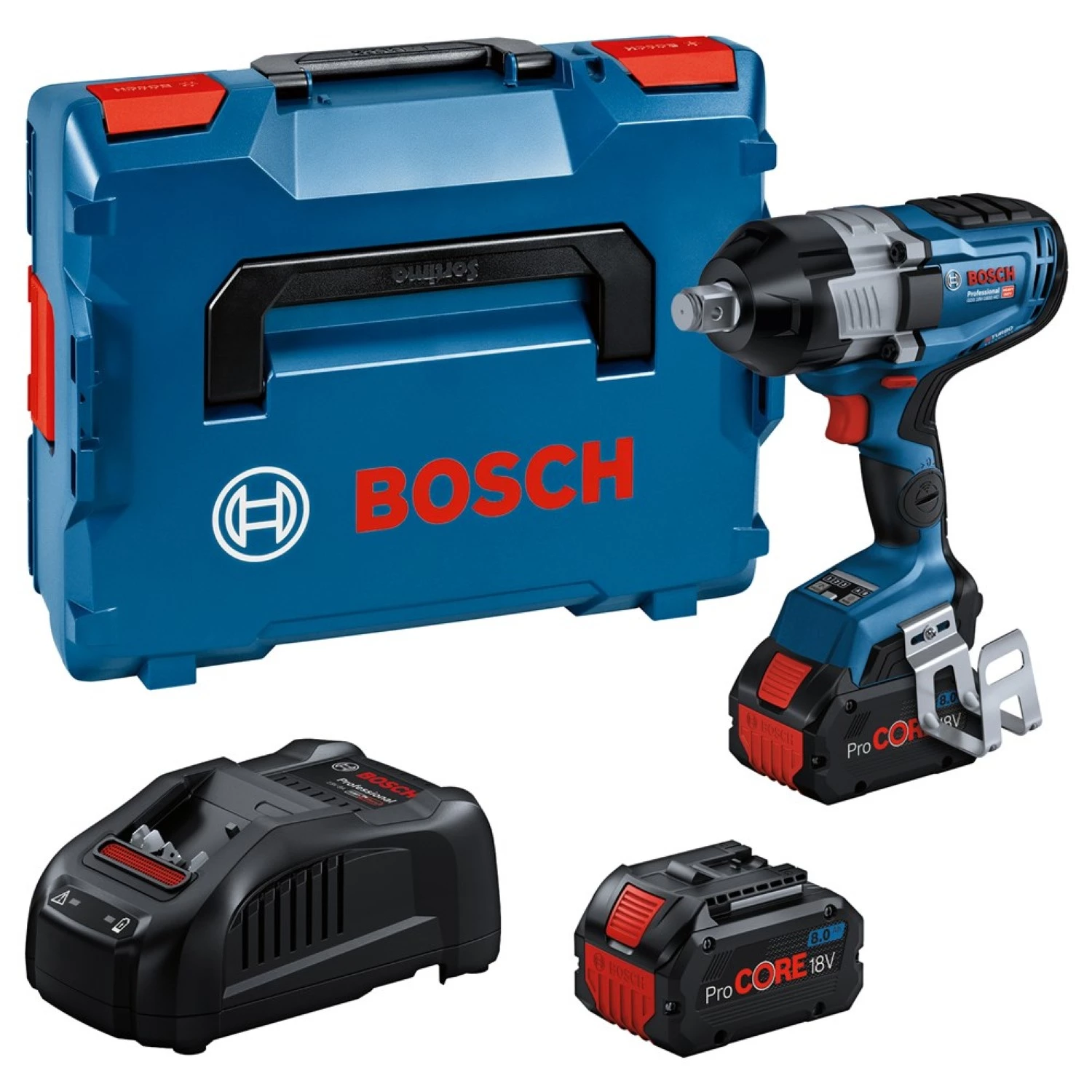 Bosch GDS 18V-1600 HC 18V clé à chocs sans fil set (2x 8.0Ah) en L-Boxx - 1600 Nm-image