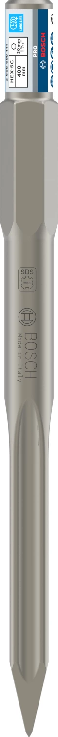 Bosch 2608690111 - Burin pointu à queue six pans, 30 x 400 mm-image