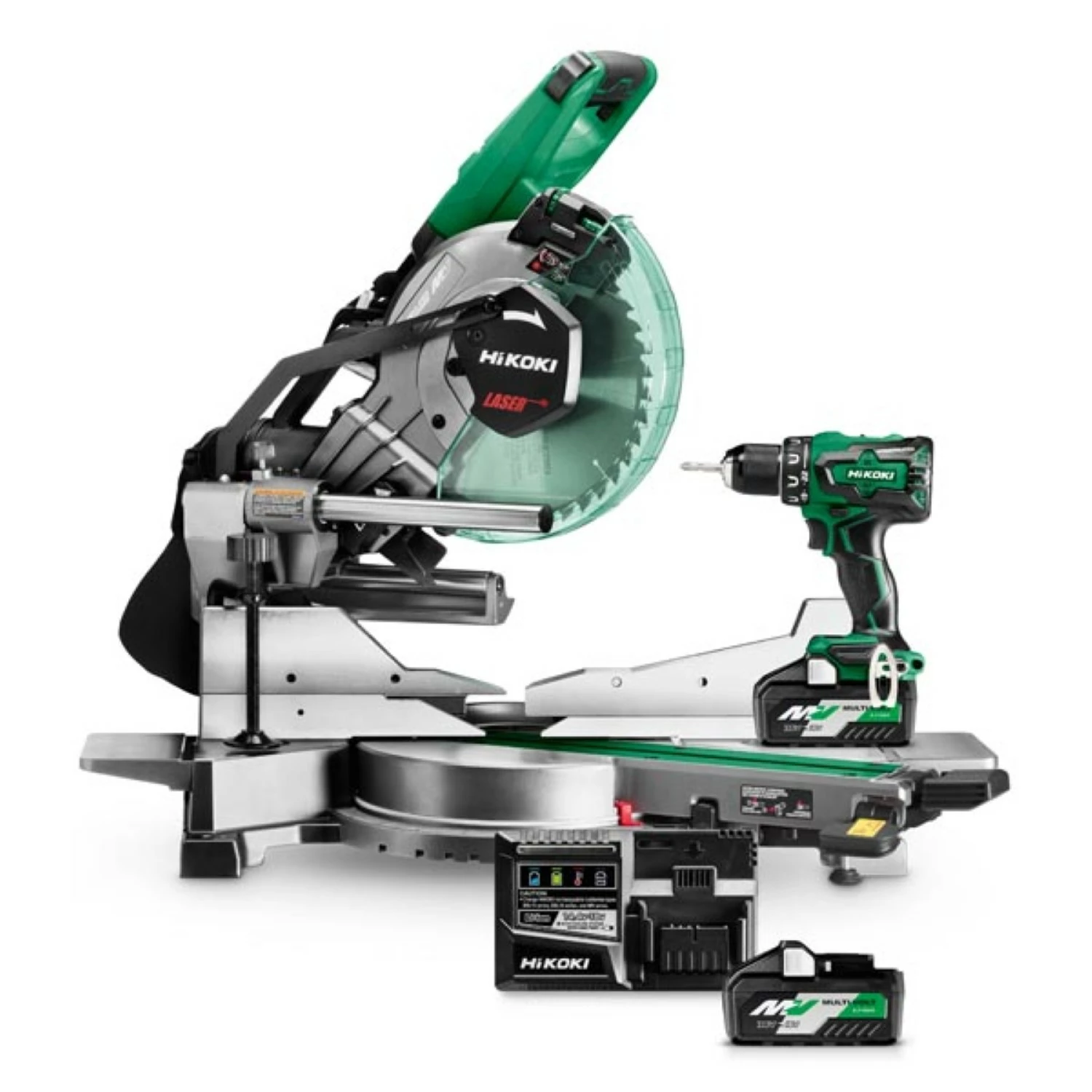 HiKOKI C3610DRAW4PZ 36V Li-Ion Multivolt accu afkortzaag & boor-/schroefmachine combiset (3x 4,0/8,0Ah accu) in HSC - koolborstelloos-image