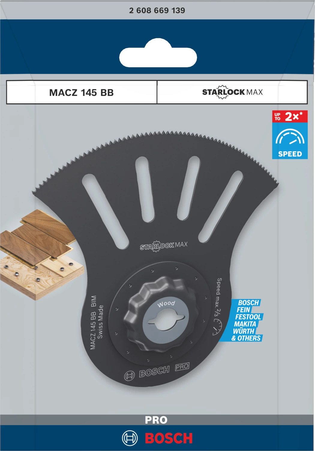 Bosch MACZ 145 BB PRO lame de scie segmentée pour outils multifonctions, pour parquet et bois (1 pièce)-image