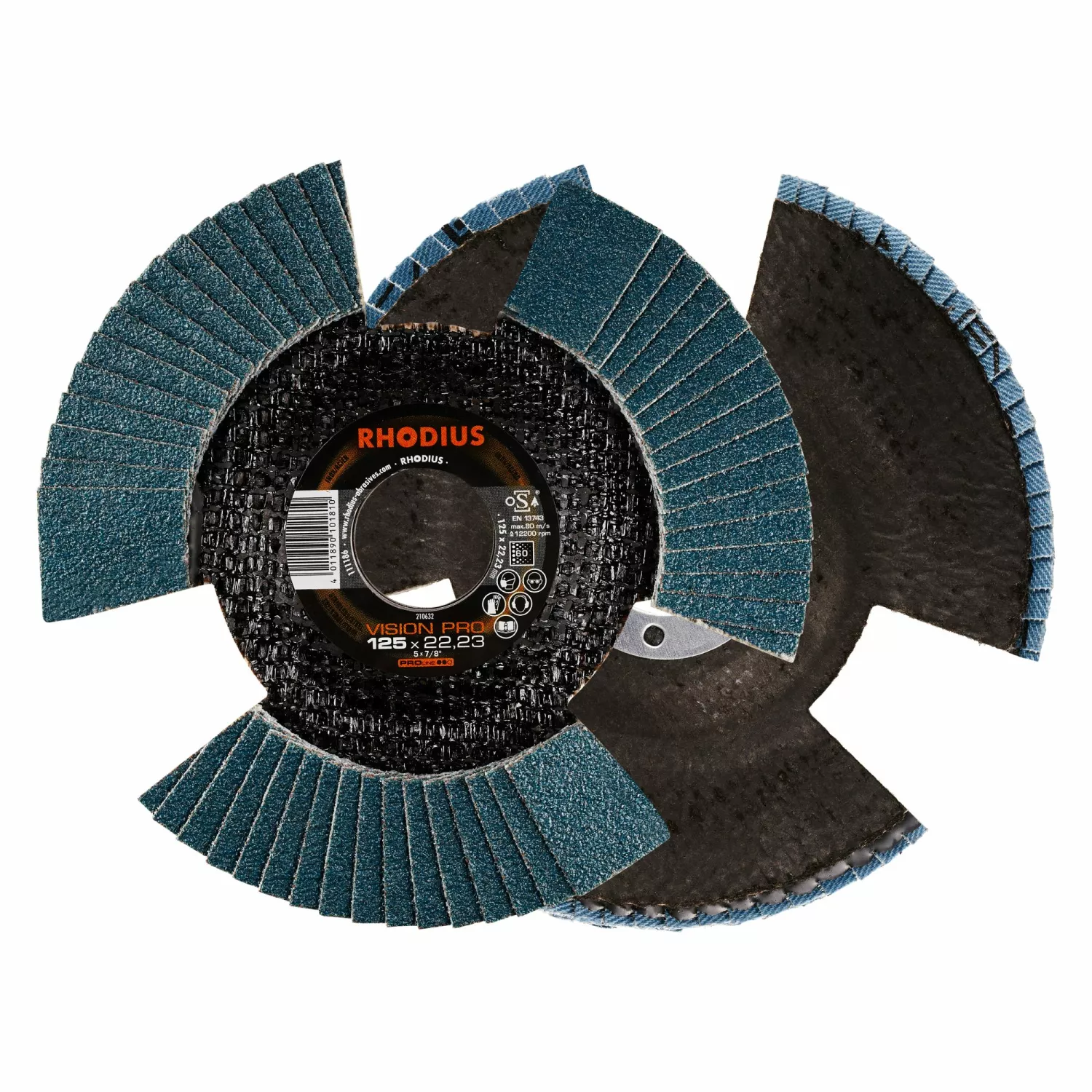Rhodius 210632 Vision Pro PROline ll Lamellenslijpschijf 125x22,23 (10 st) K60-image