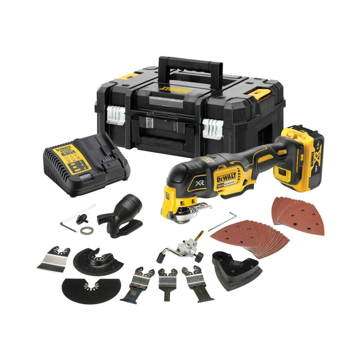 DeWALT DCS356P2-QW 18V XR Li-Ion accu oscillerende multitool set (2x 5.0Ah accu) in TSTAK koffer - koolborstelloos-image