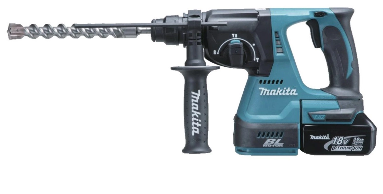 Makita BHR242RFJ 18V Li-Ion accu SDS-plus combihamer set (2x 3,0Ah accu) in Mbox - koolborstelloos
