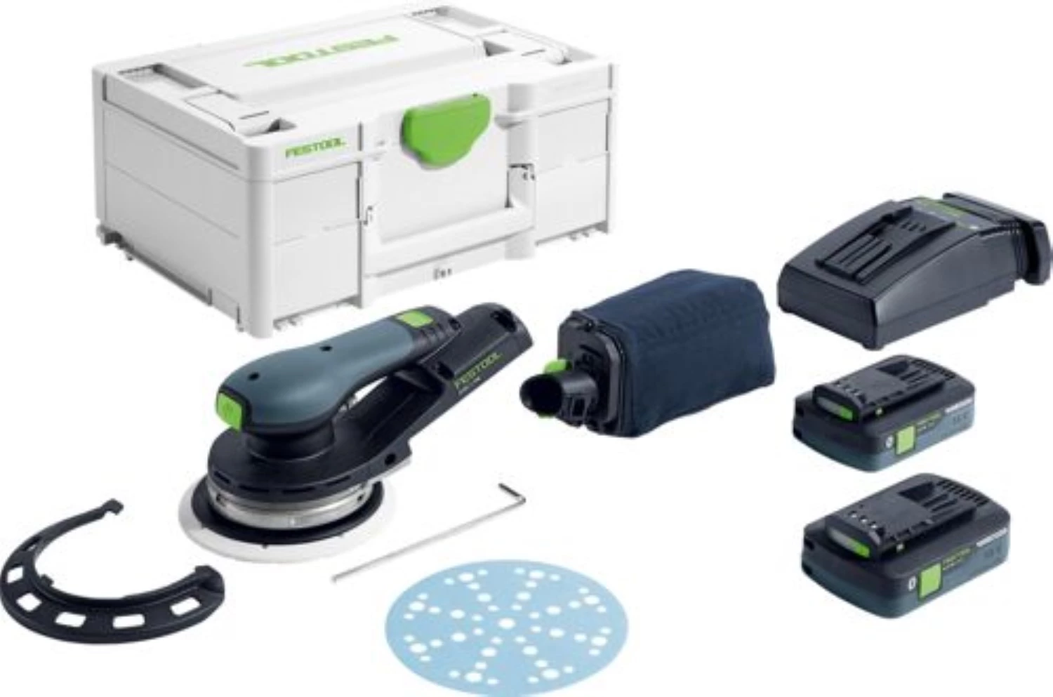 Festool ETSC 2 150 4 I-Plus 18V Accu Excenterschuurmachine set (2x 4Ah) in systainer - 150mm-image