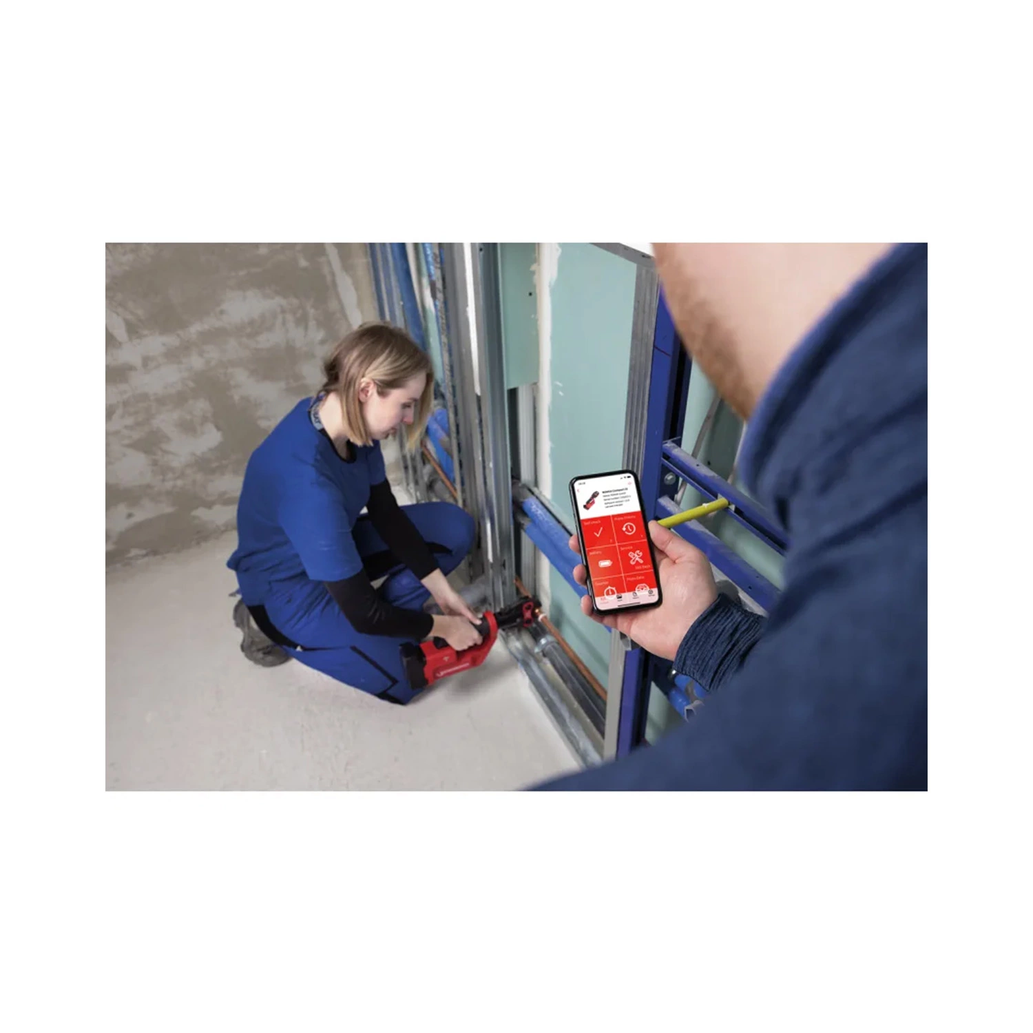 Rothenberger 1000004275 Romax Compact III 18V accu perstang set (1x 4.0Ah accu + lader) incl. SV bekken - 15-22-28mm - CAS-image