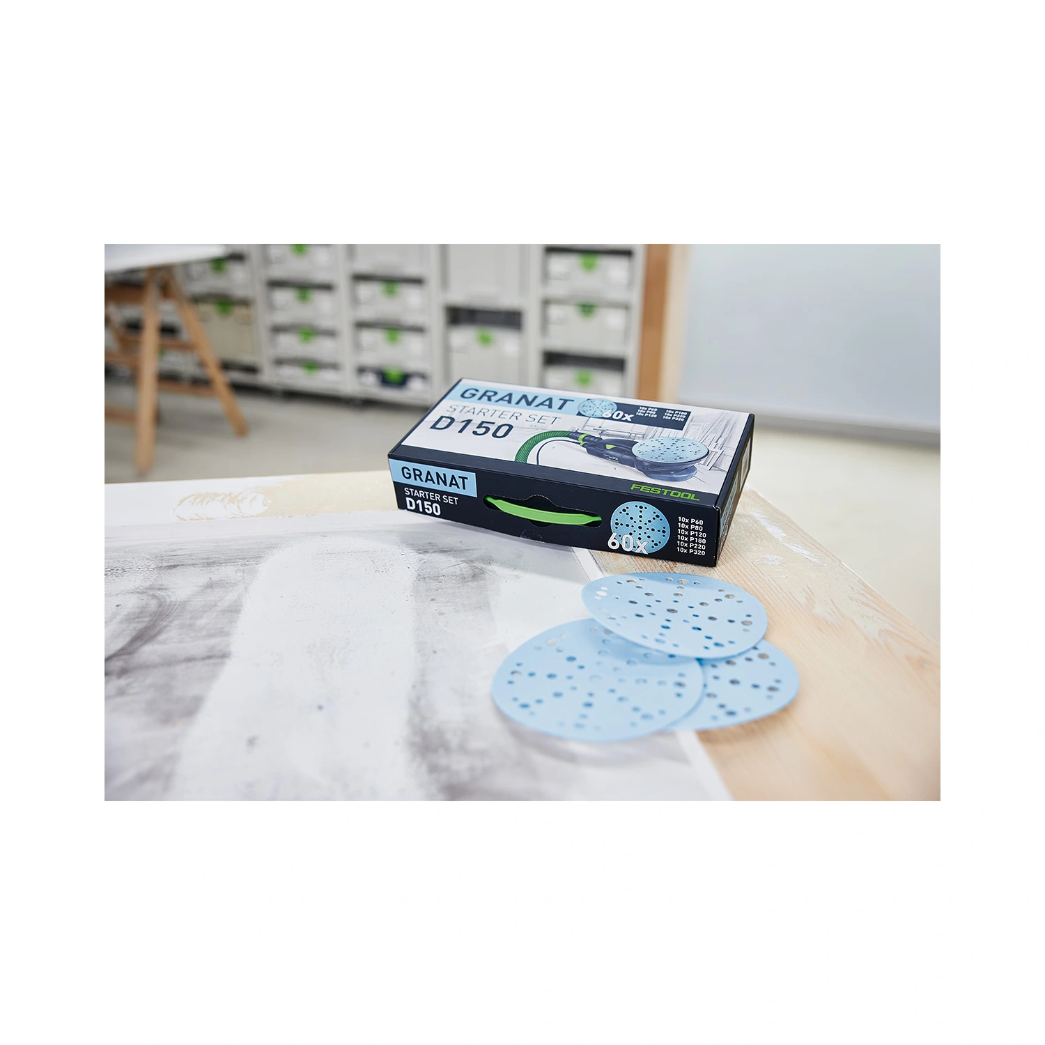 Festool 578866 excenterschuurmachine (ETS EC 150/5-Plus) en bouwstofzuiger (CTM MIDI I) combiset
