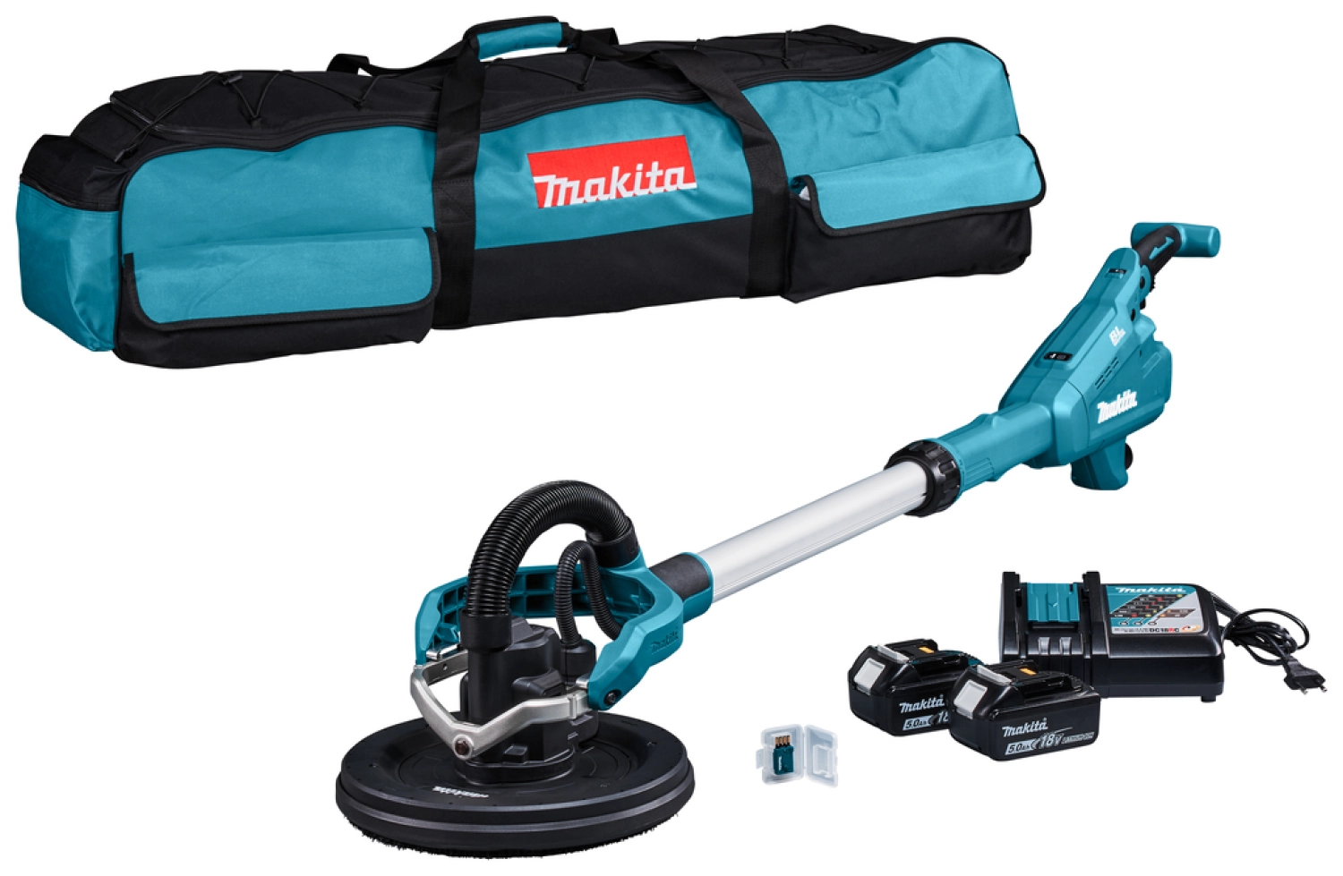 Makita DSL801RTEU 18V Li-ion Accu Langnek schuurmachine set (2x5.0Ah)-image