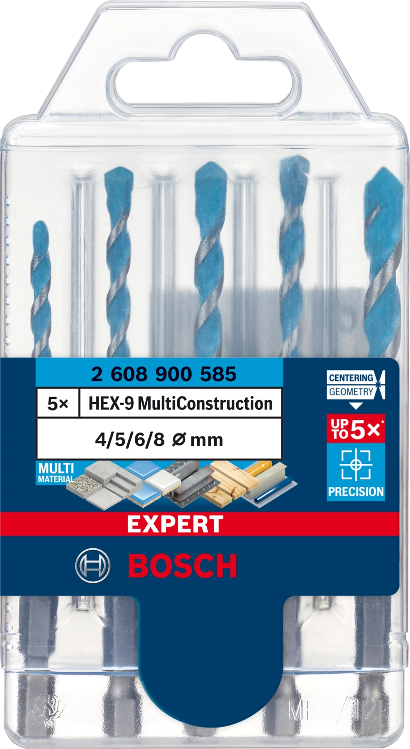 Bosch EXPERT 2608900585 - EXPERT Set 5 pièces foret polyvalent HEX-9 Multi Construction, 4; 5; 6; 6; 8 mm-image